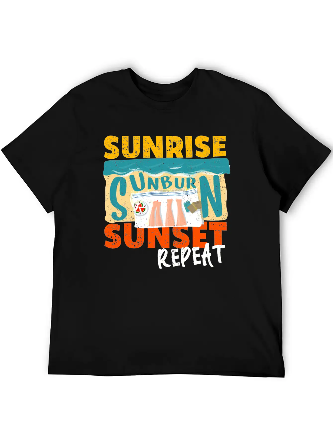 Sunrise Sunburn Sunset Repeat Relaxed Everyday Tee – Lightweight And Durable Cotton