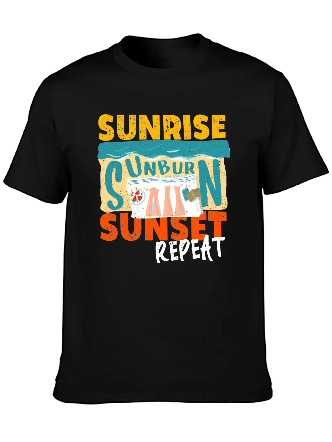 Sunrise Sunburn Sunset Repeat Relaxed Everyday Tee – Lightweight And Durable Cotton