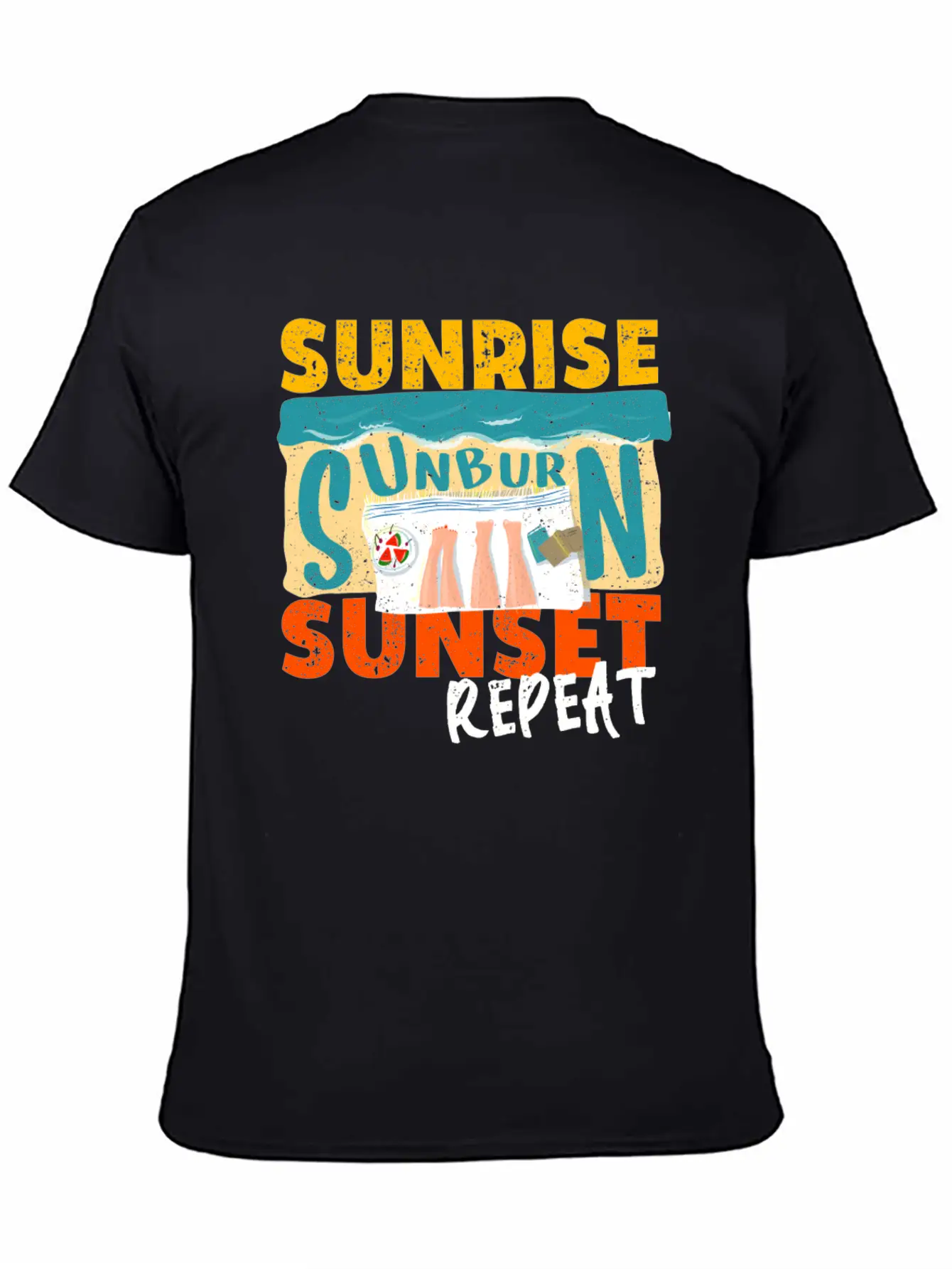 Sunrise Sunburn Sunset Repeat Relaxed Everyday Tee – Lightweight And Durable Cotton