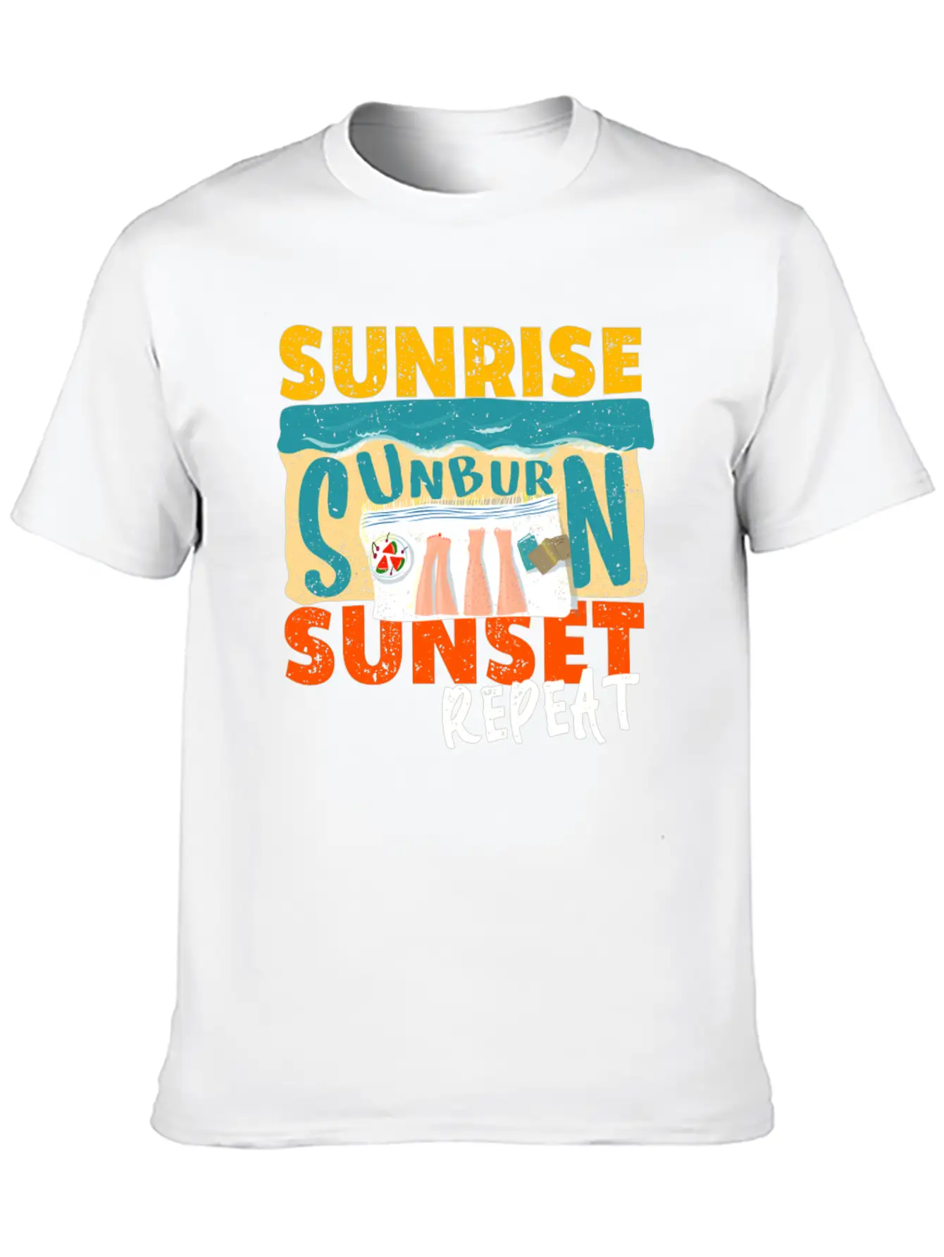 Sunrise Sunburn Sunset Repeat Relaxed Everyday Tee – Lightweight And Durable Cotton
