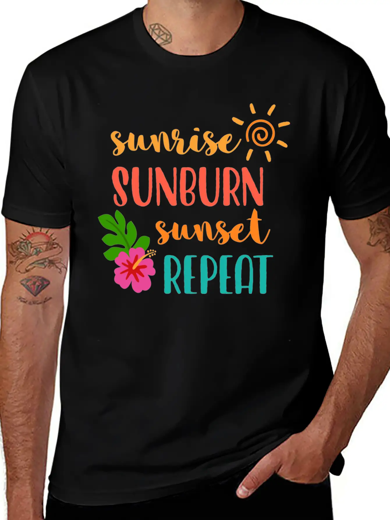 Sunrise Sunburn Sunset Repeat Stylish Everyday T-Shirt – Unisex Basic Cotton Tee
