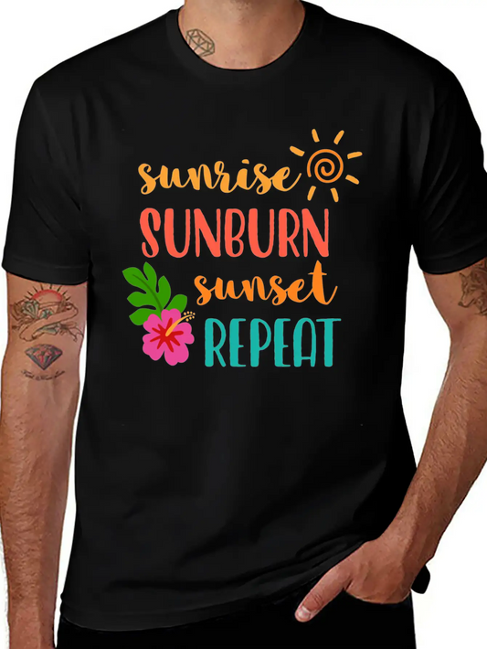 Sunrise Sunburn Sunset Repeat Stylish Everyday T-Shirt – Unisex Basic Cotton Tee