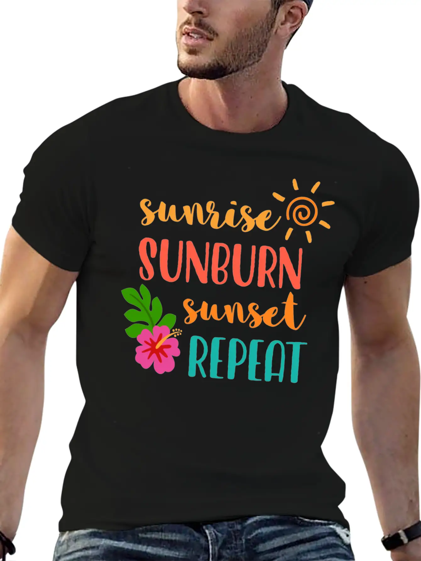Sunrise Sunburn Sunset Repeat Stylish Everyday T-Shirt – Unisex Basic Cotton Tee
