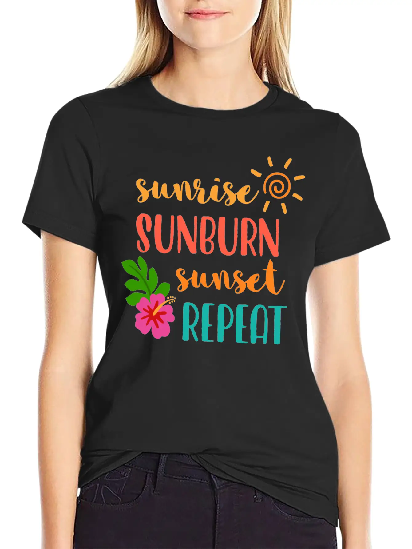 Sunrise Sunburn Sunset Repeat Stylish Everyday T-Shirt – Unisex Basic Cotton Tee