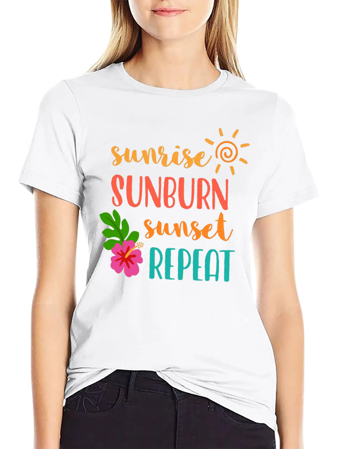 Sunrise Sunburn Sunset Repeat Stylish Everyday T-Shirt – Unisex Basic Cotton Tee