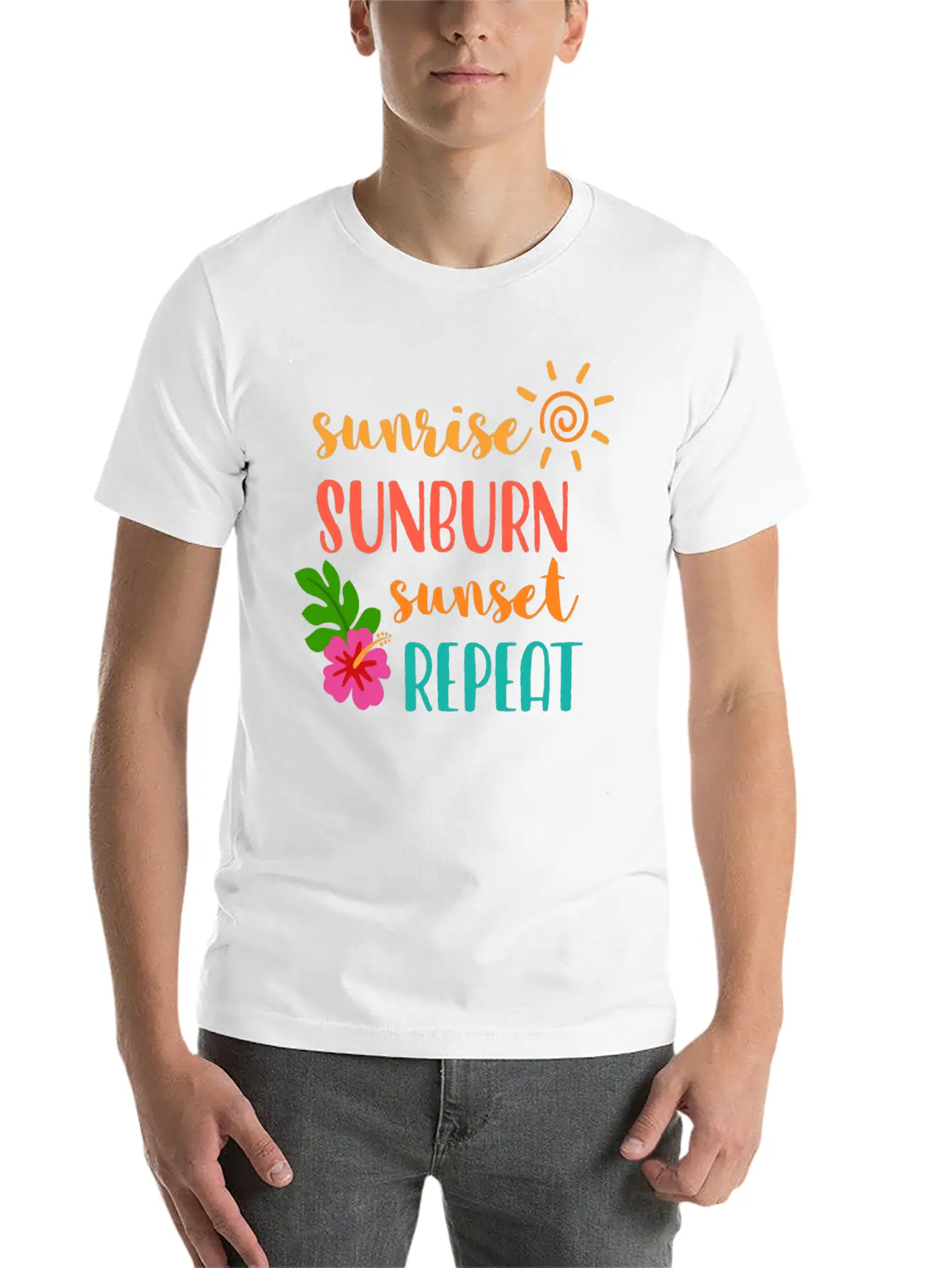 Sunrise Sunburn Sunset Repeat Stylish Everyday T-Shirt – Unisex Basic Cotton Tee