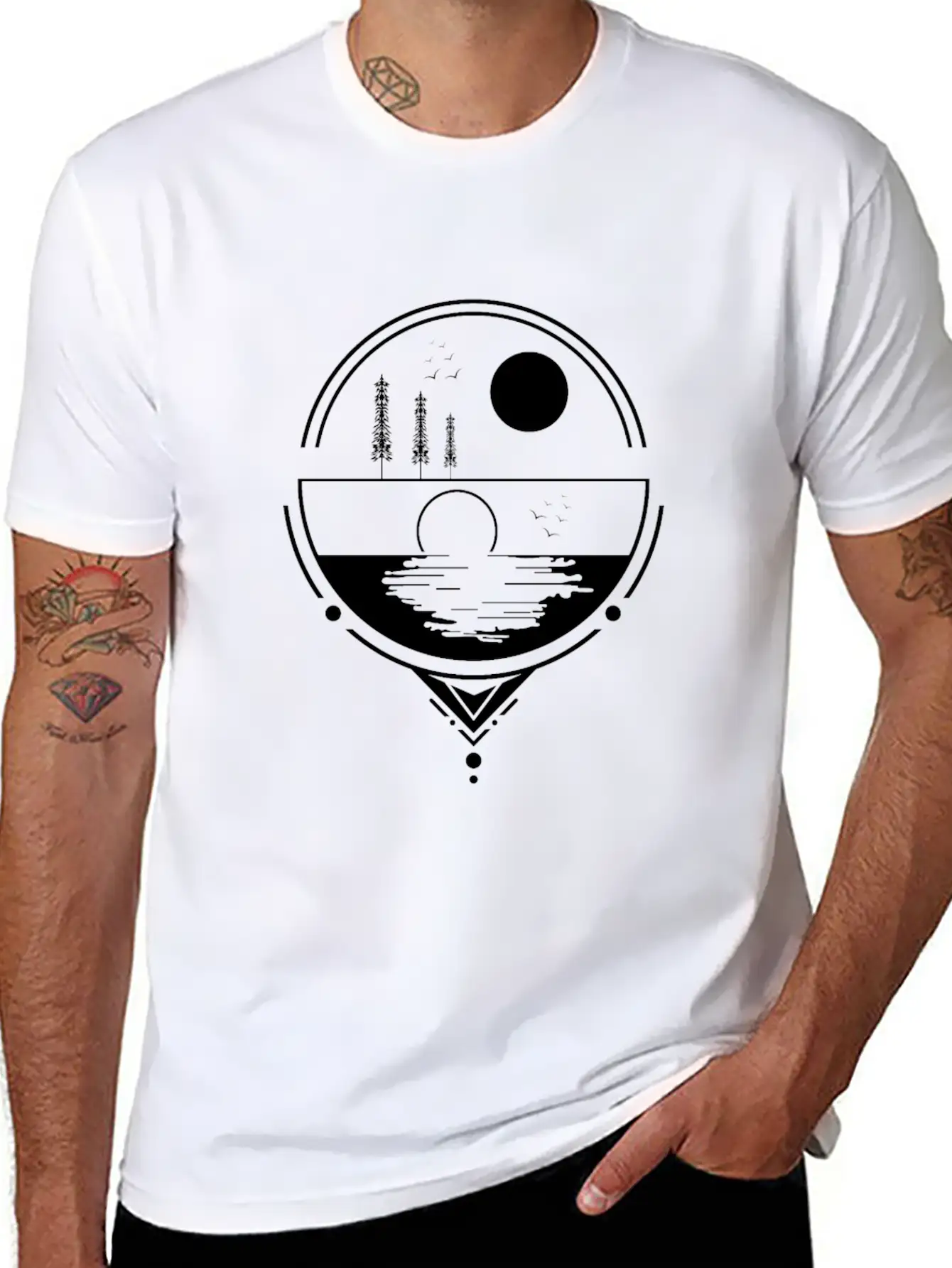 Sunrise SunsetSunset Design Essential Cotton Tee For Daily Outfits – Unisex Style
