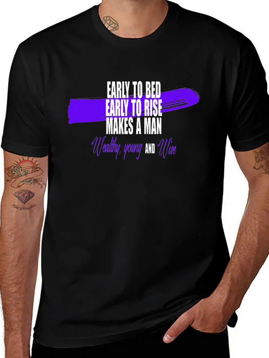 Sunrise Wisdom: Early To Bed, Early To Rise Stylish Everyday T-Shirt – Unisex Basic Cotton Tee