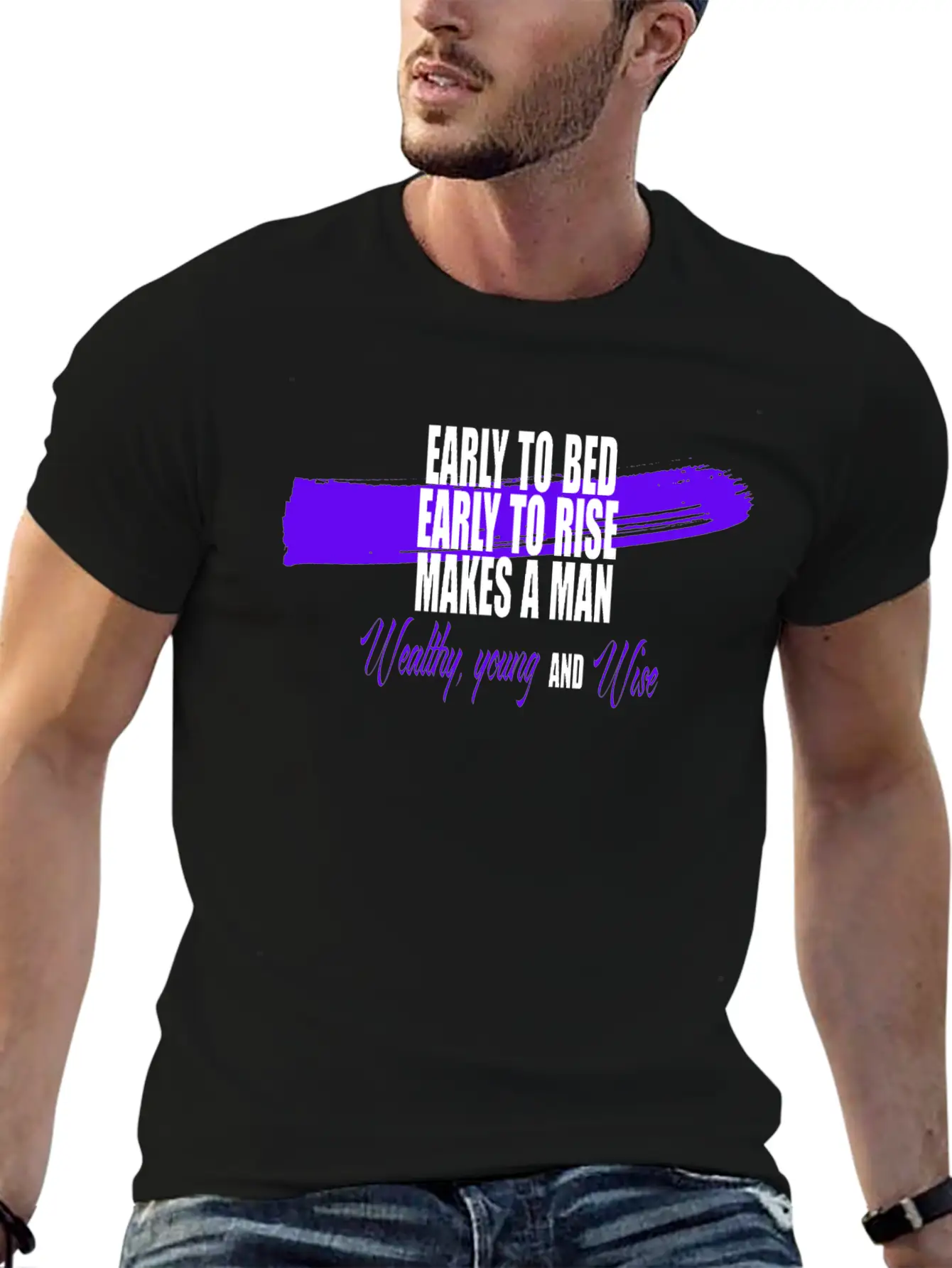 Sunrise Wisdom: Early To Bed, Early To Rise Stylish Everyday T-Shirt – Unisex Basic Cotton Tee