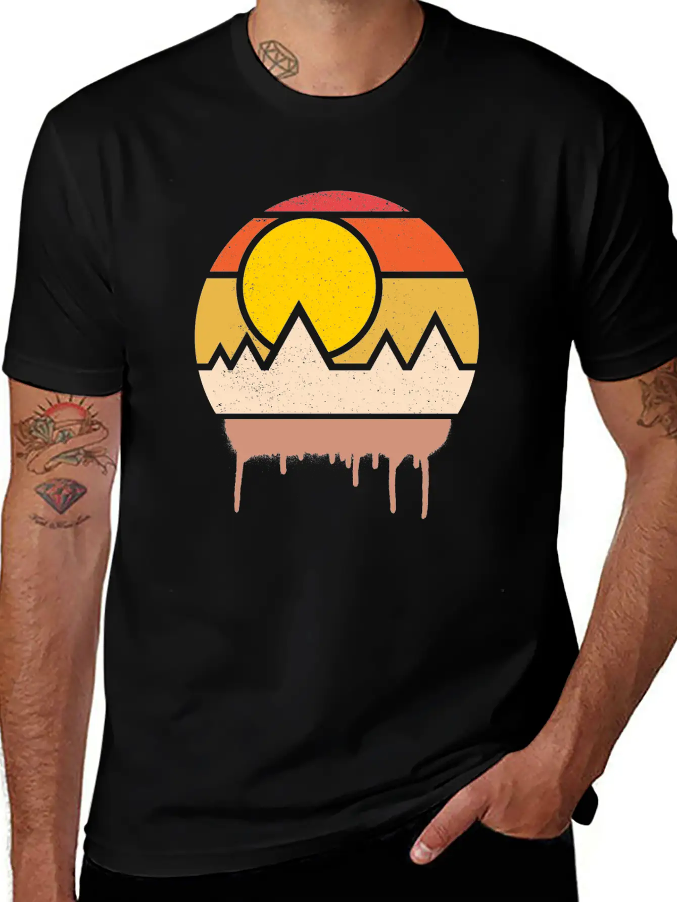 Sunset Art Lightweight Cotton T-Shirt – Daily Comfort Graphic Shirt