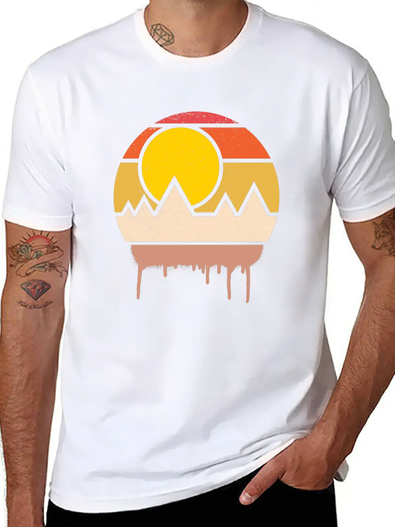 Sunset Art Lightweight Cotton T-Shirt – Daily Comfort Graphic Shirt