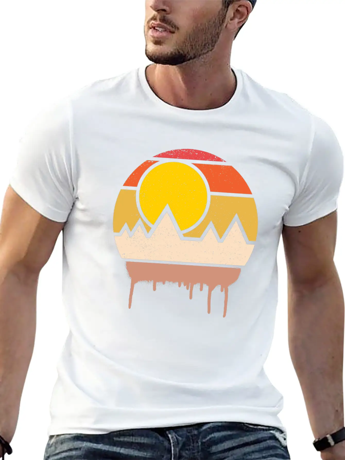 Sunset Art Lightweight Cotton T-Shirt – Daily Comfort Graphic Shirt