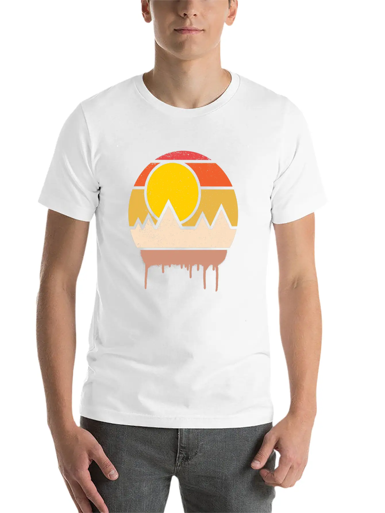 Sunset Art Lightweight Cotton T-Shirt – Daily Comfort Graphic Shirt