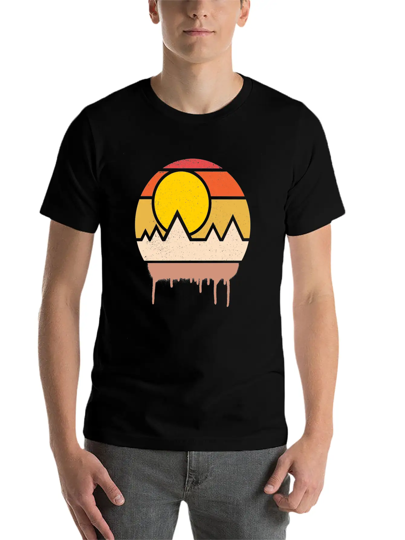 Sunset Art Lightweight Cotton T-Shirt – Daily Comfort Graphic Shirt