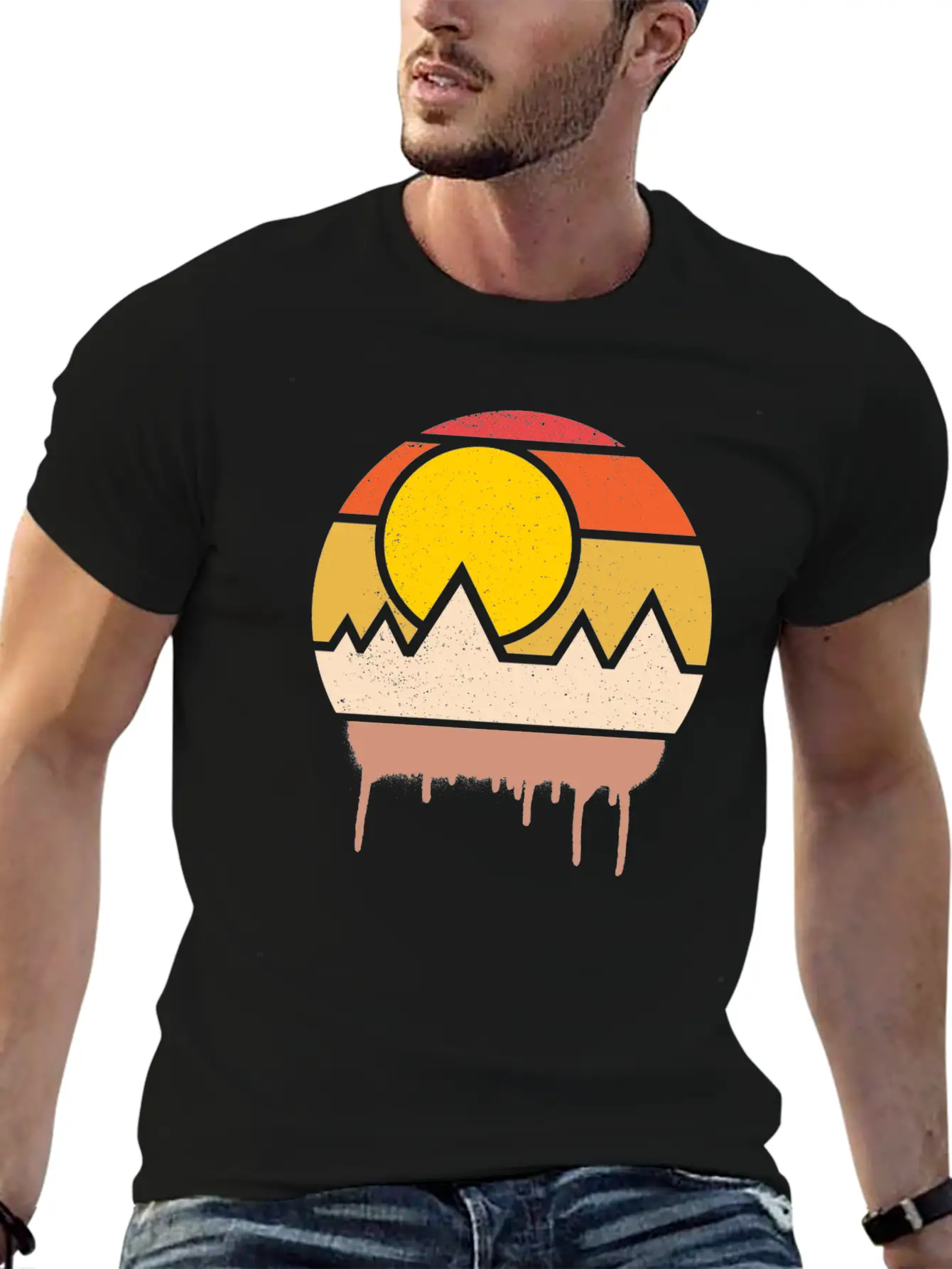 Sunset Art Lightweight Cotton T-Shirt – Daily Comfort Graphic Shirt