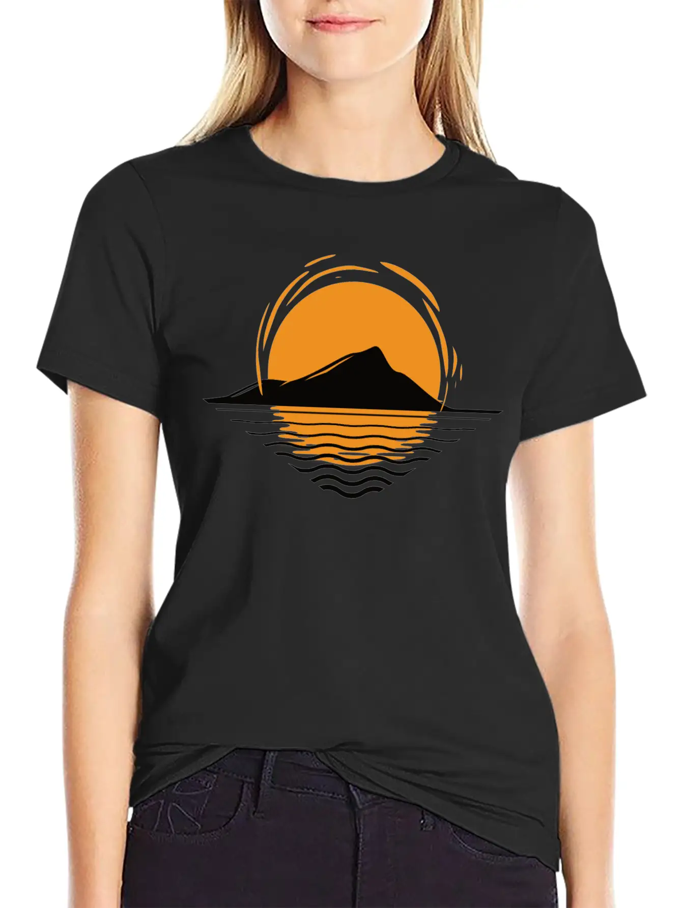 Sunset At Island Modern Fit Casual T-Shirt – Clean And Versatile Design