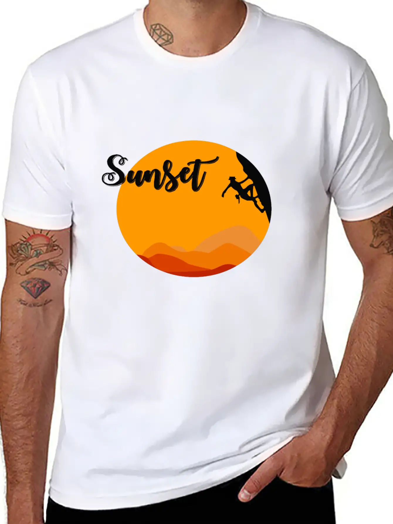 Sunset Climbing Soft Cotton Short Sleeve Tee – Unisex Wardrobe Staple