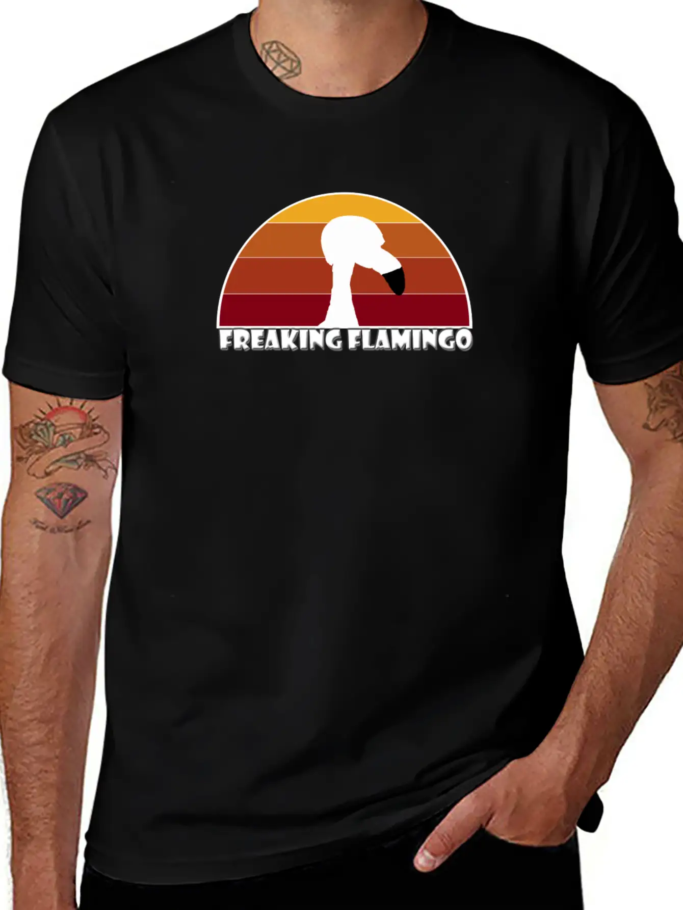 Sunset Flamingo Soft Cotton Short Sleeve Tee – Unisex Wardrobe Staple