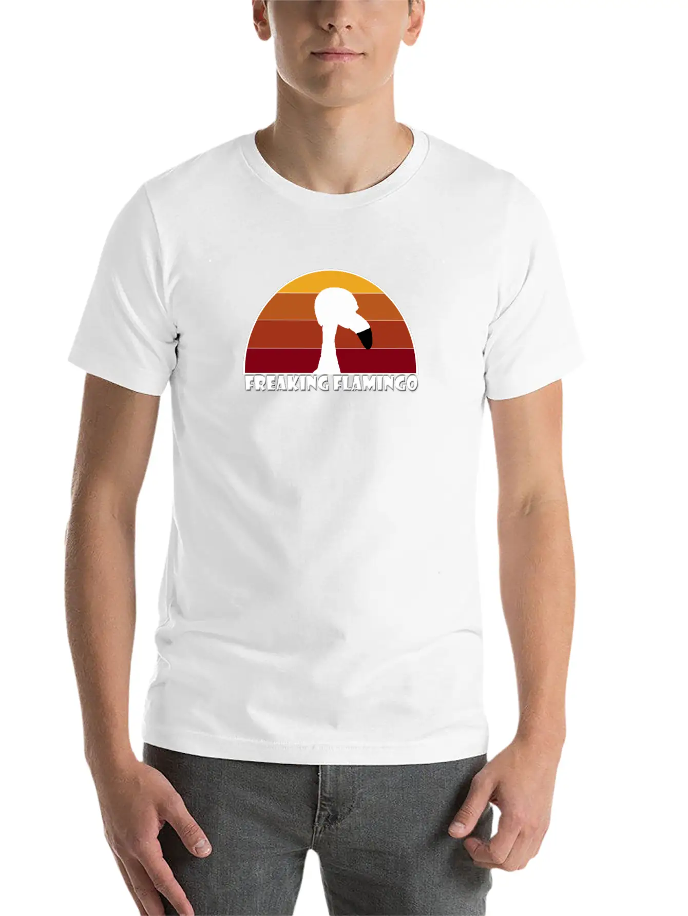 Sunset Flamingo Soft Cotton Short Sleeve Tee – Unisex Wardrobe Staple