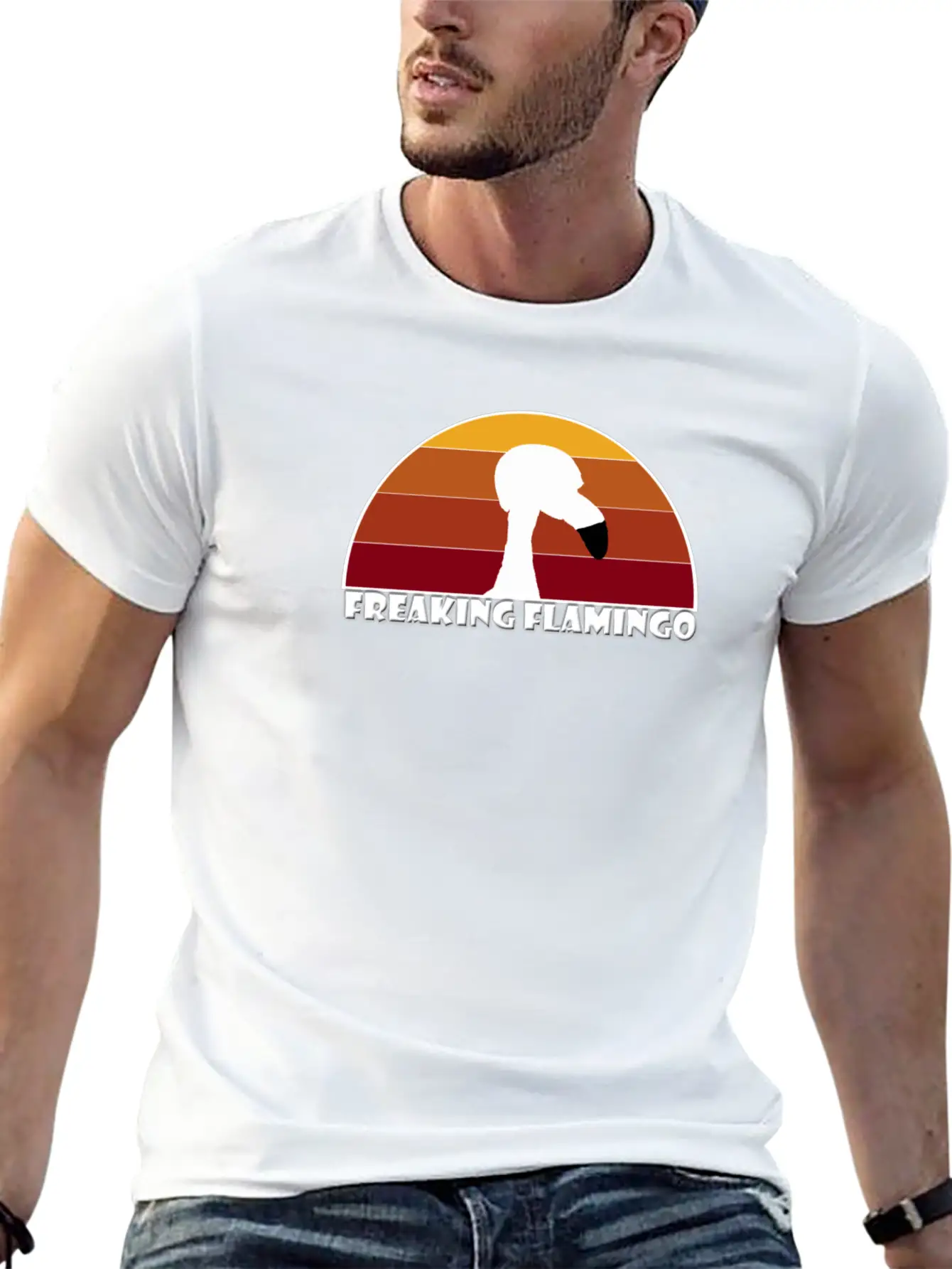 Sunset Flamingo Soft Cotton Short Sleeve Tee – Unisex Wardrobe Staple