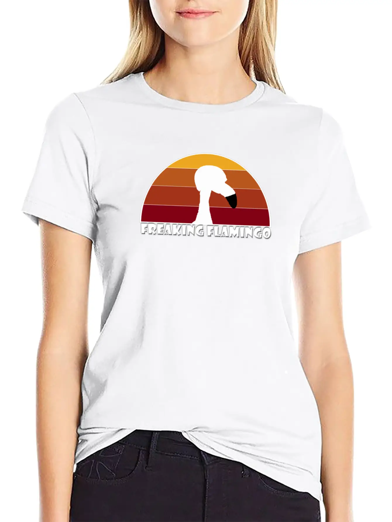 Sunset Flamingo Soft Cotton Short Sleeve Tee – Unisex Wardrobe Staple
