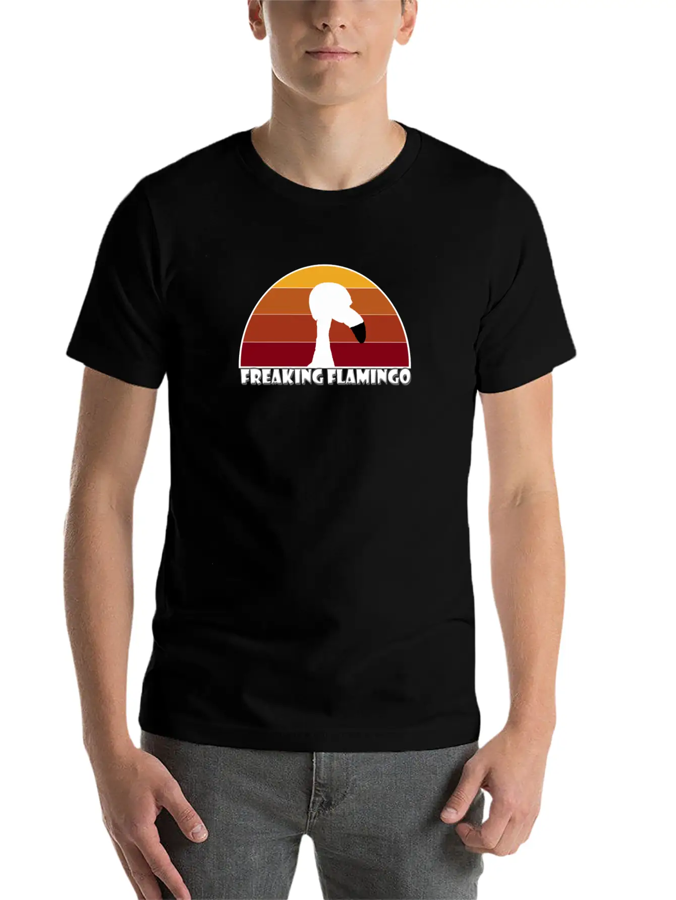 Sunset Flamingo Soft Cotton Short Sleeve Tee – Unisex Wardrobe Staple