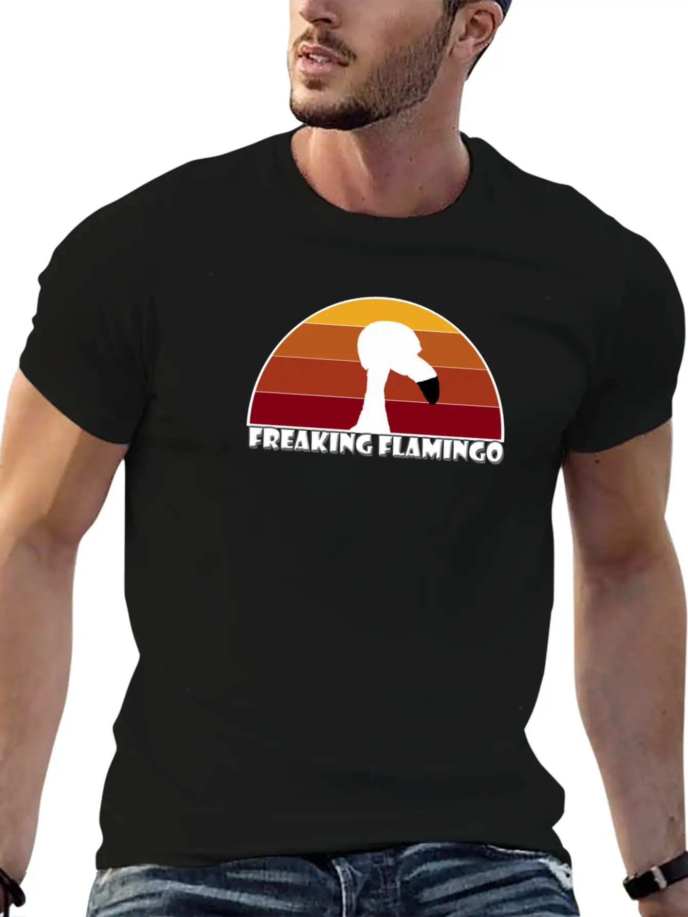 Sunset Flamingo Soft Cotton Short Sleeve Tee – Unisex Wardrobe Staple