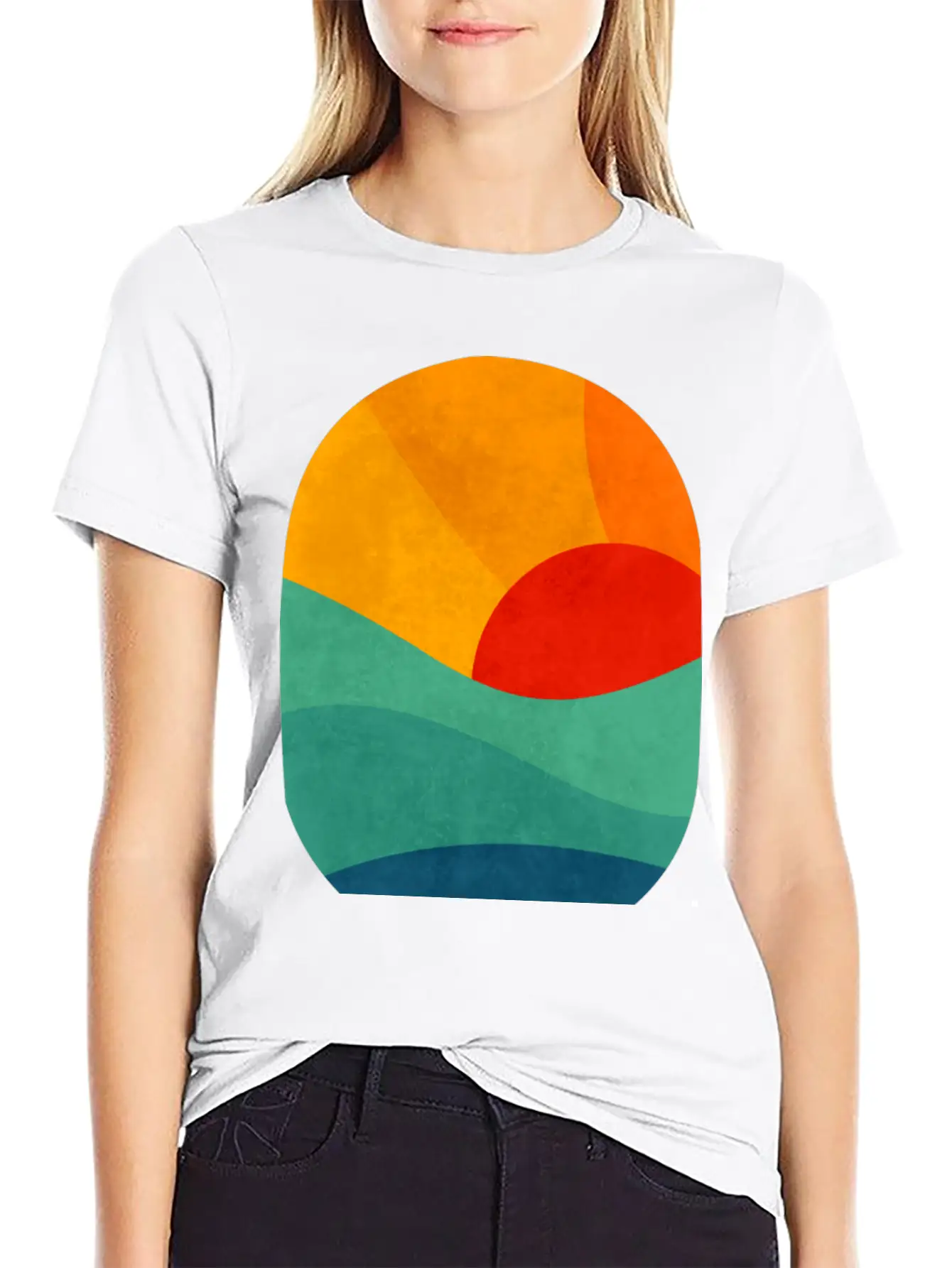 Sunset In Ocean Classic Fit Graphic Tee For Daily Comfort – Unisex Cotton Shirt
