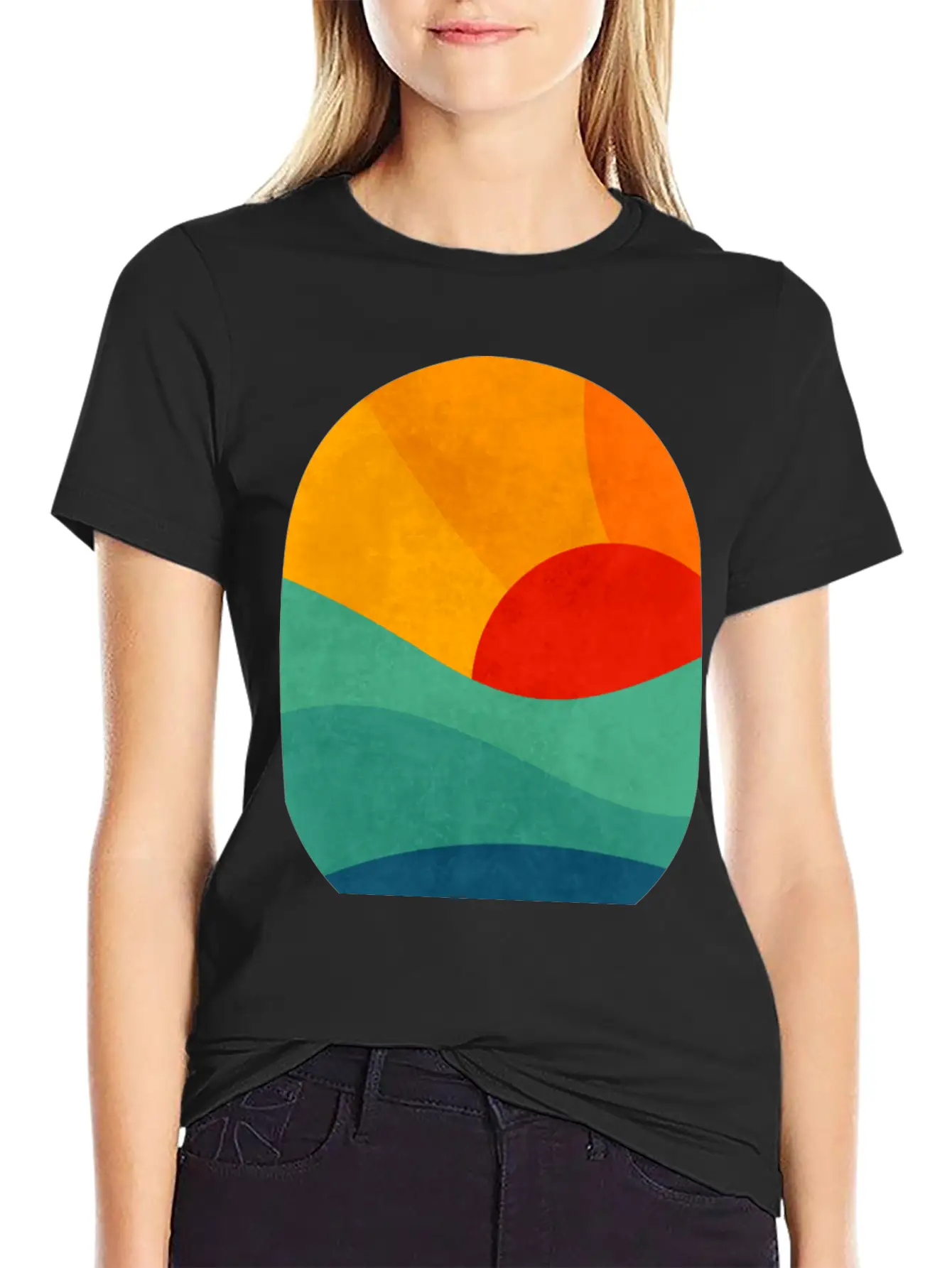Sunset In Ocean Classic Fit Graphic Tee For Daily Comfort – Unisex Cotton Shirt
