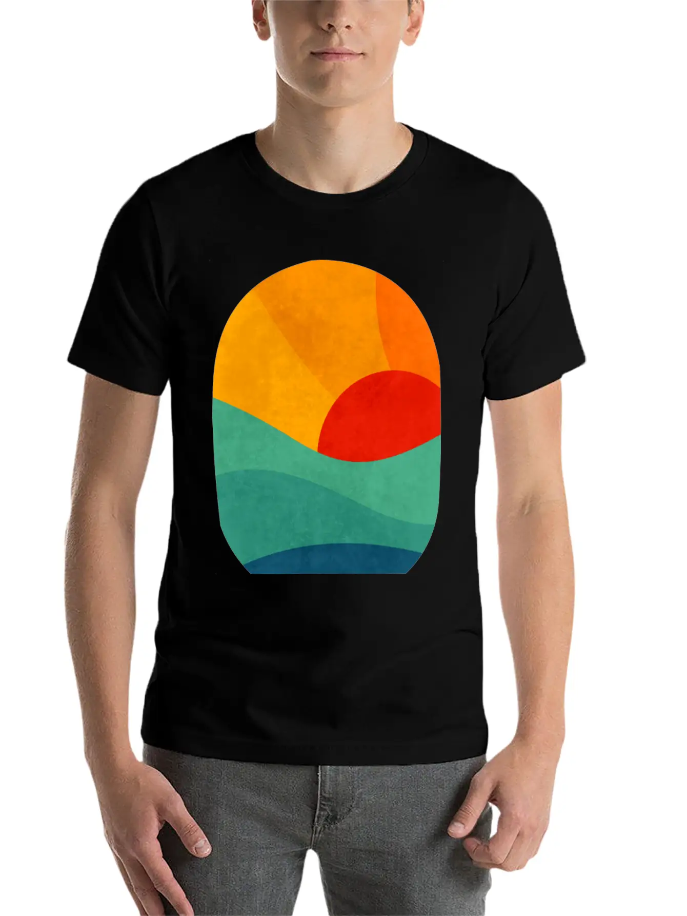 Sunset In Ocean Classic Fit Graphic Tee For Daily Comfort – Unisex Cotton Shirt