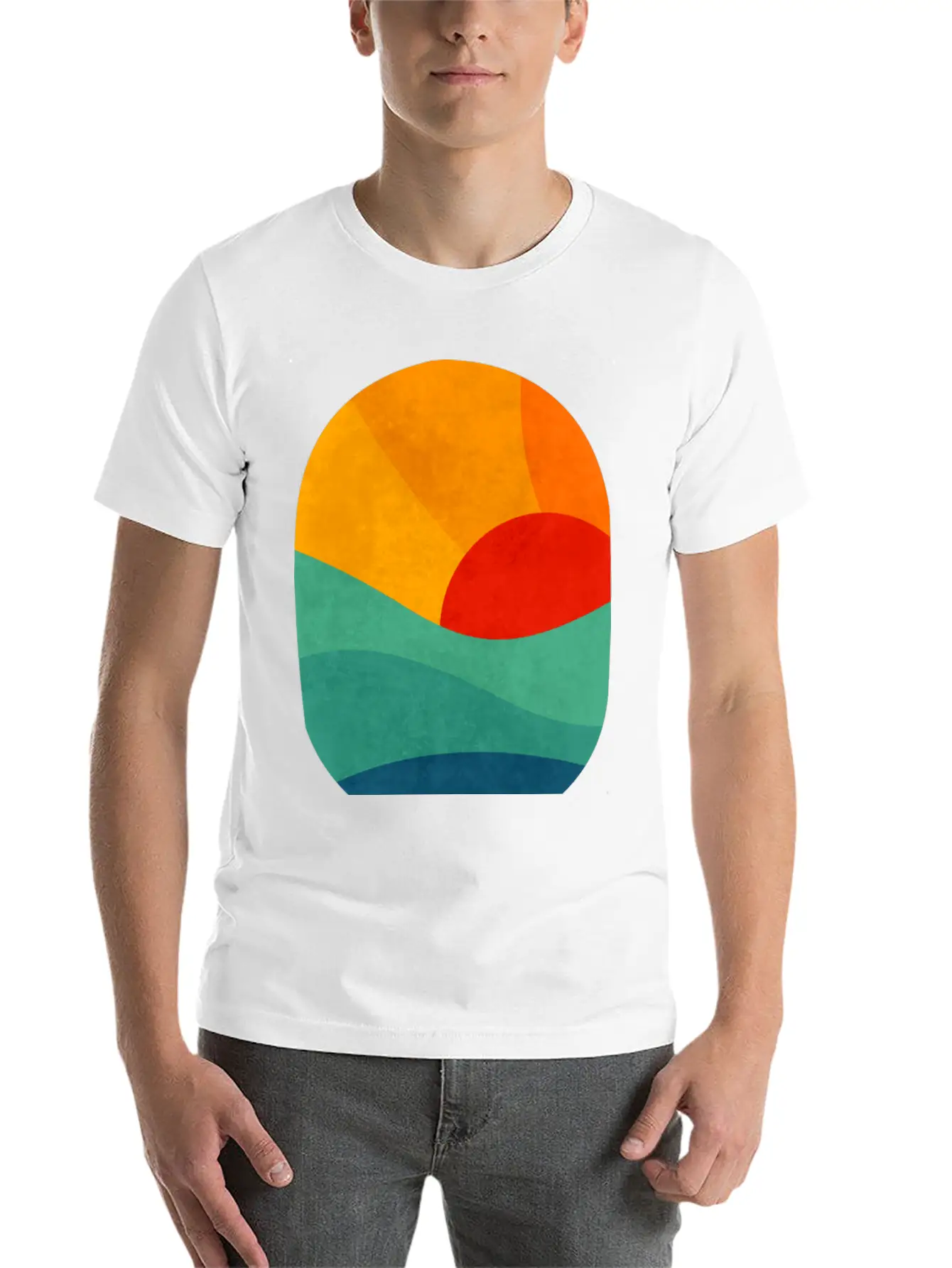 Sunset In Ocean Classic Fit Graphic Tee For Daily Comfort – Unisex Cotton Shirt