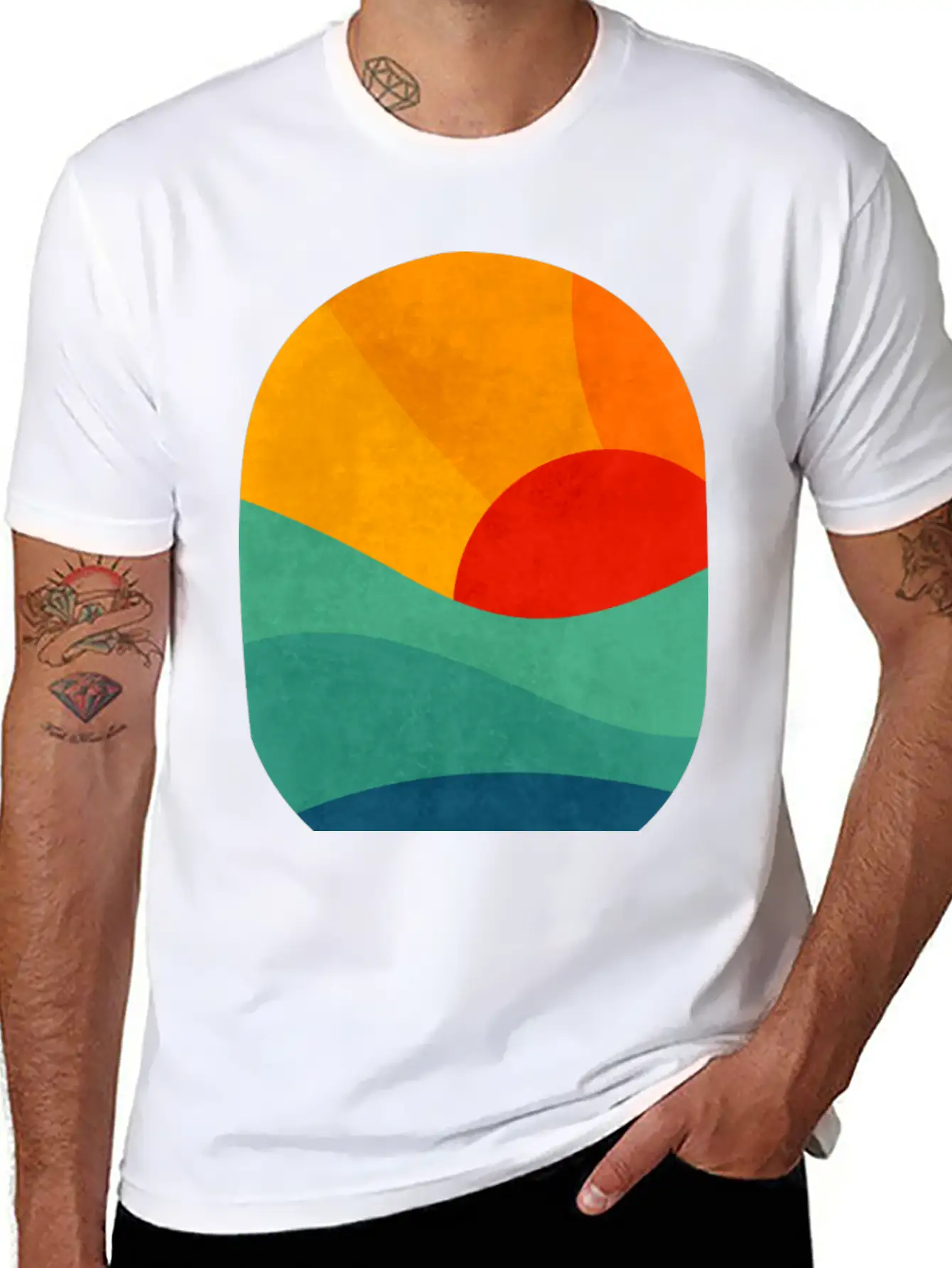 Sunset In Ocean Classic Fit Graphic Tee For Daily Comfort – Unisex Cotton Shirt
