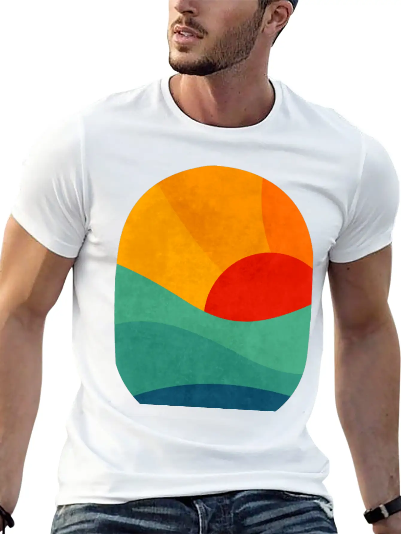 Sunset In Ocean Classic Fit Graphic Tee For Daily Comfort – Unisex Cotton Shirt