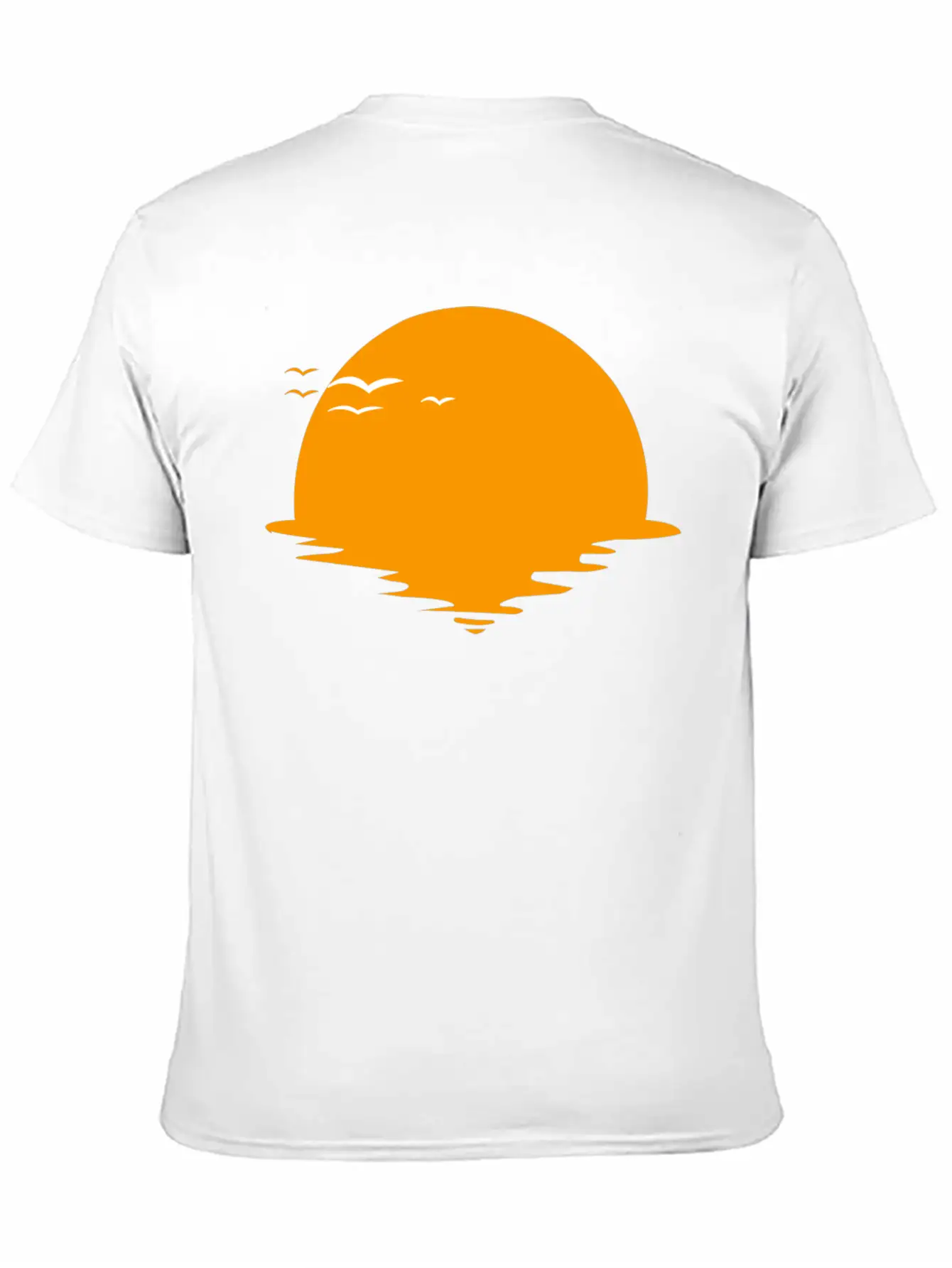 Sunset Or Sunrise And Birds Unisex Casual T-Shirt – Clean Design For Daily Comfort