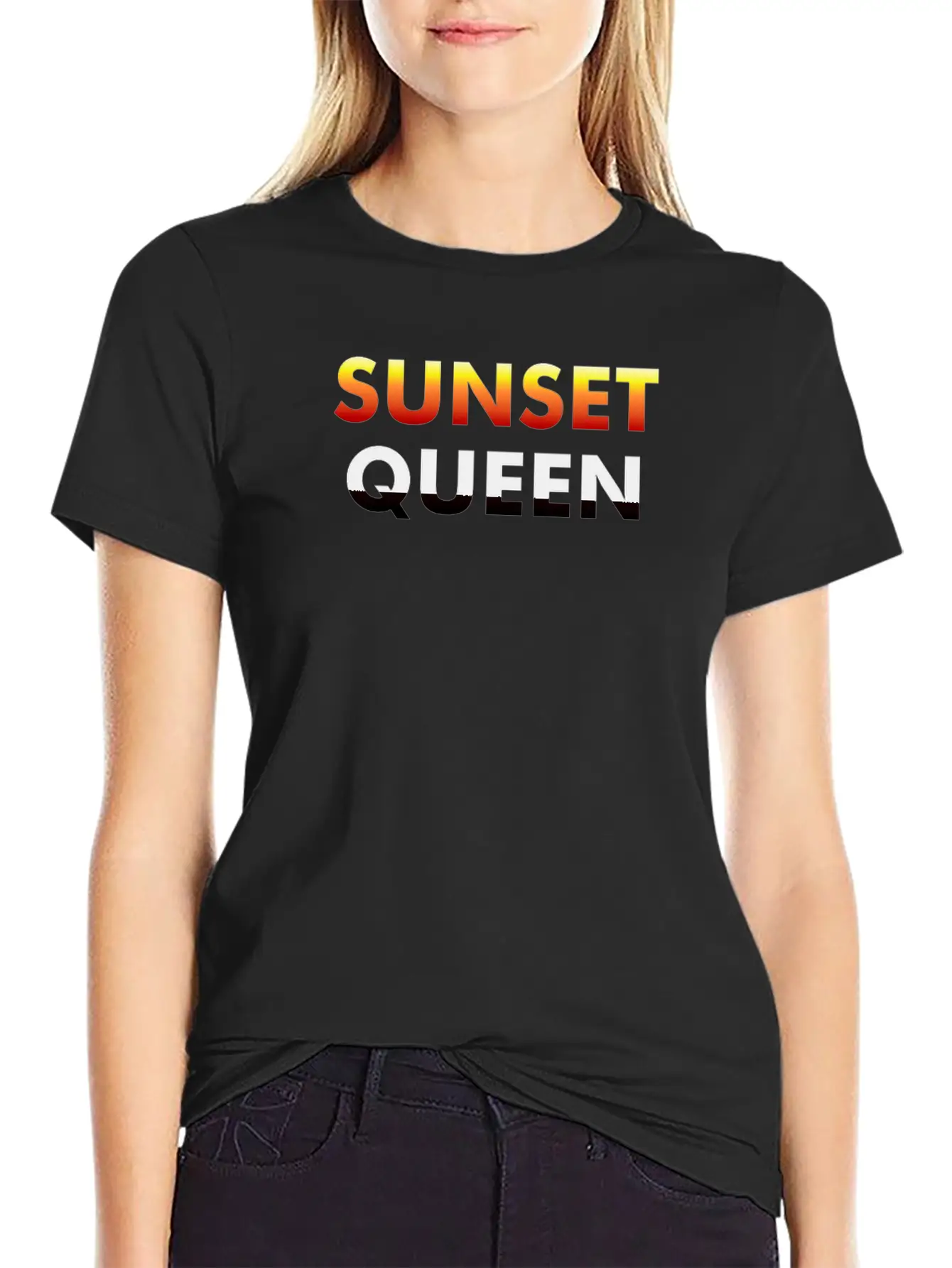 Sunset Queen Modern Fit Casual T-Shirt ��� Clean And Versatile Design