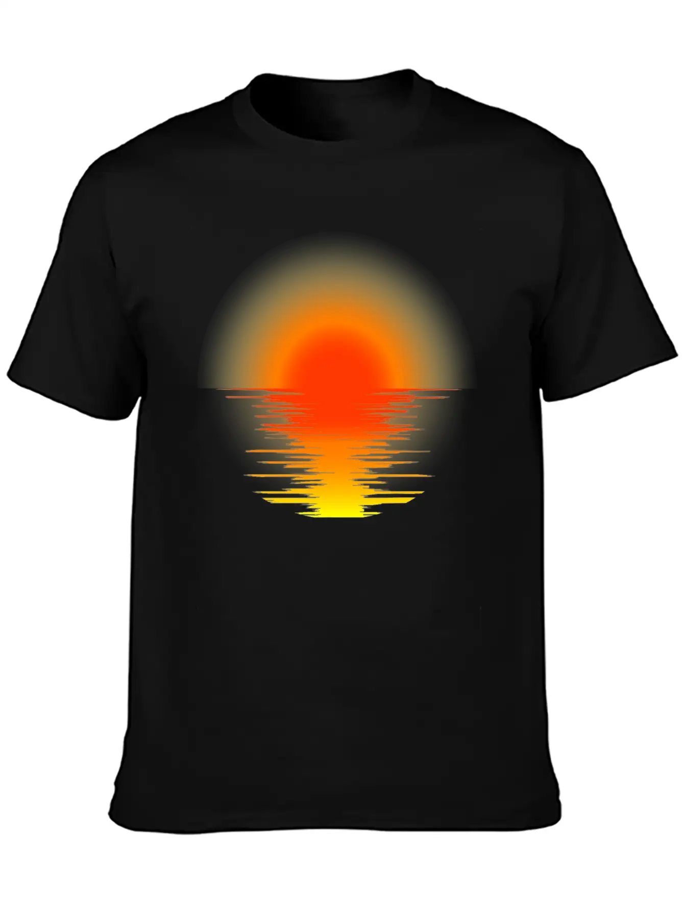 Sunset Transparent Design Relaxed Everyday Tee – Lightweight And Durable Cotton