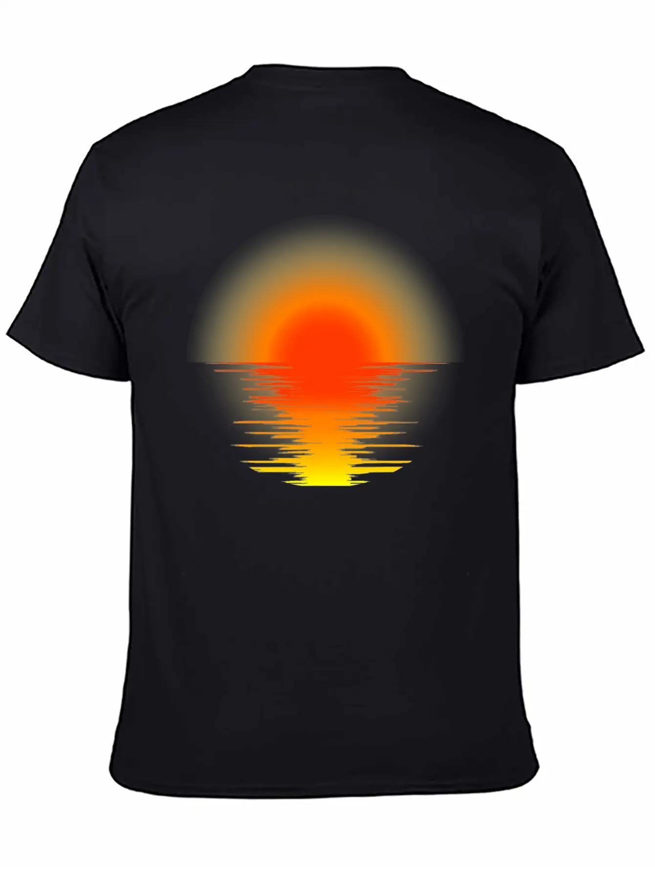 Sunset Transparent Design Relaxed Everyday Tee – Lightweight And Durable Cotton