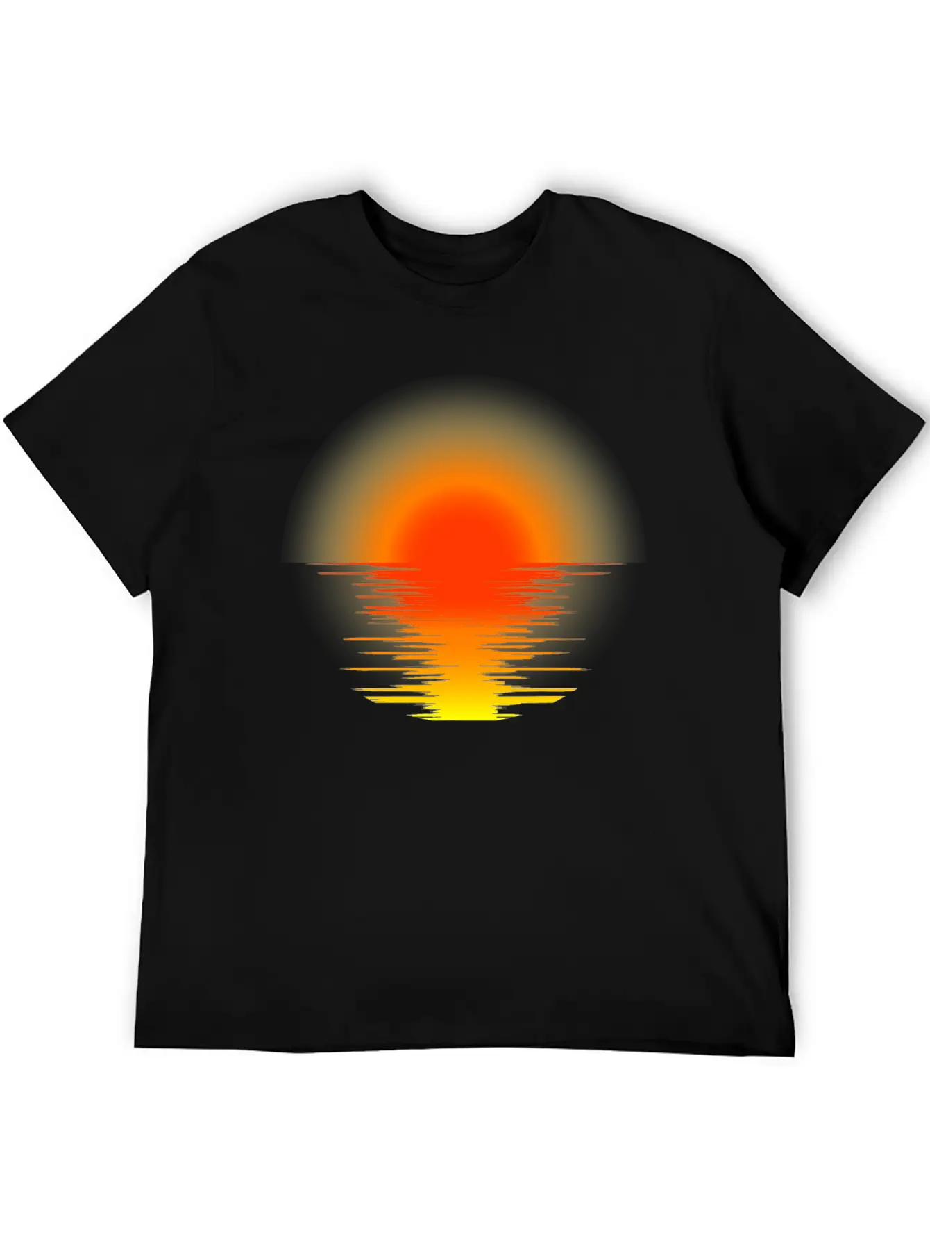 Sunset Transparent Design Relaxed Everyday Tee – Lightweight And Durable Cotton