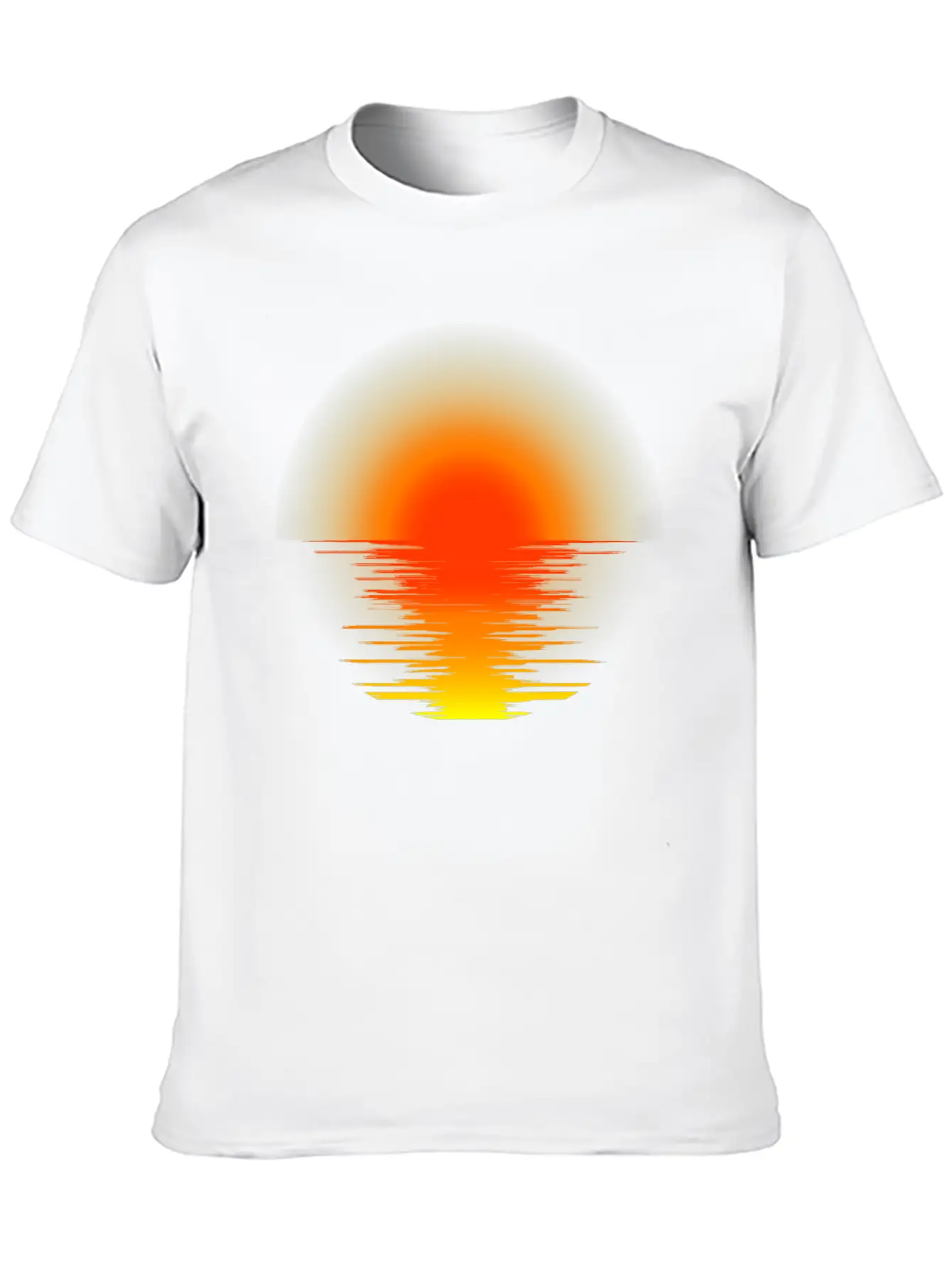 Sunset Transparent Design Relaxed Everyday Tee – Lightweight And Durable Cotton