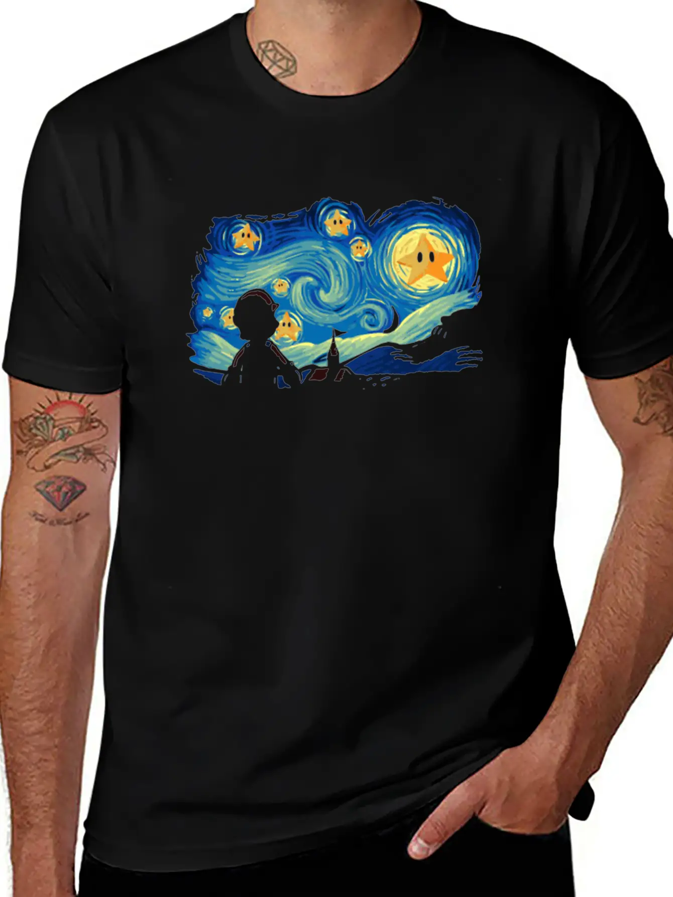 Super Starry Night Modern Fit Casual T-Shirt – Clean And Versatile Design
