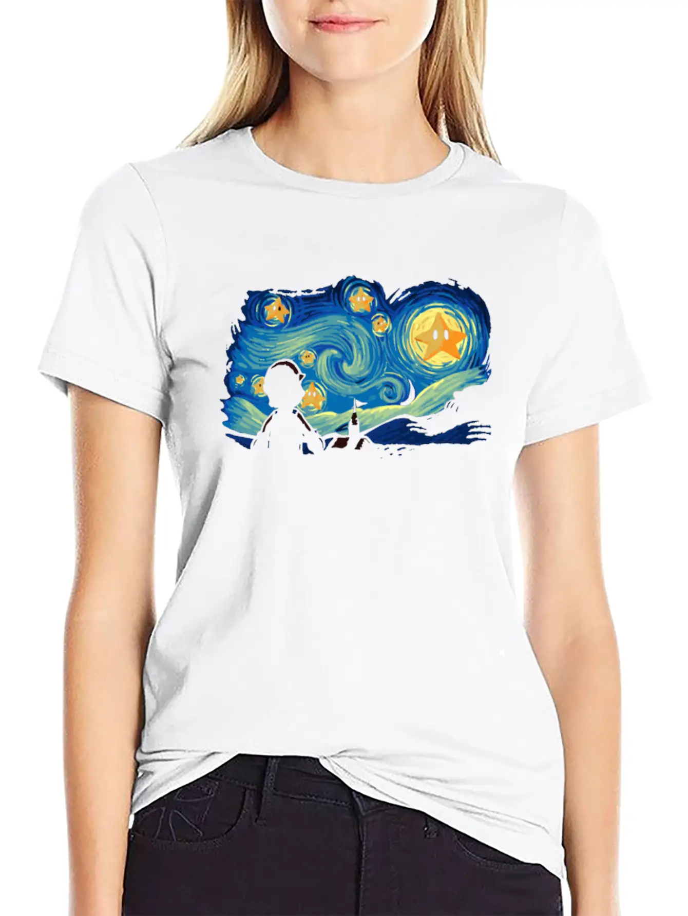 Super Starry Night Modern Fit Casual T-Shirt – Clean And Versatile Design