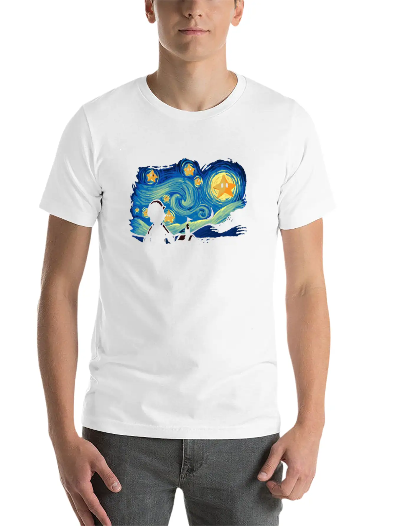 Super Starry Night Modern Fit Casual T-Shirt – Clean And Versatile Design