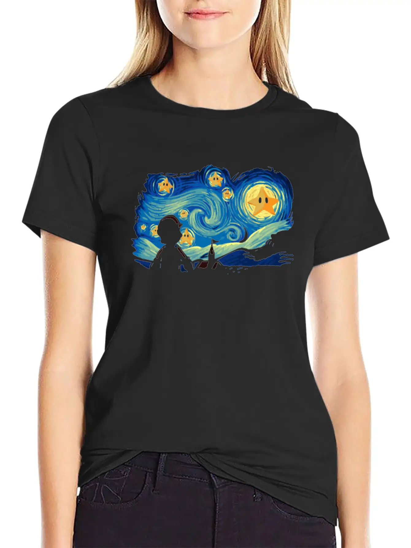 Super Starry Night Modern Fit Casual T-Shirt – Clean And Versatile Design