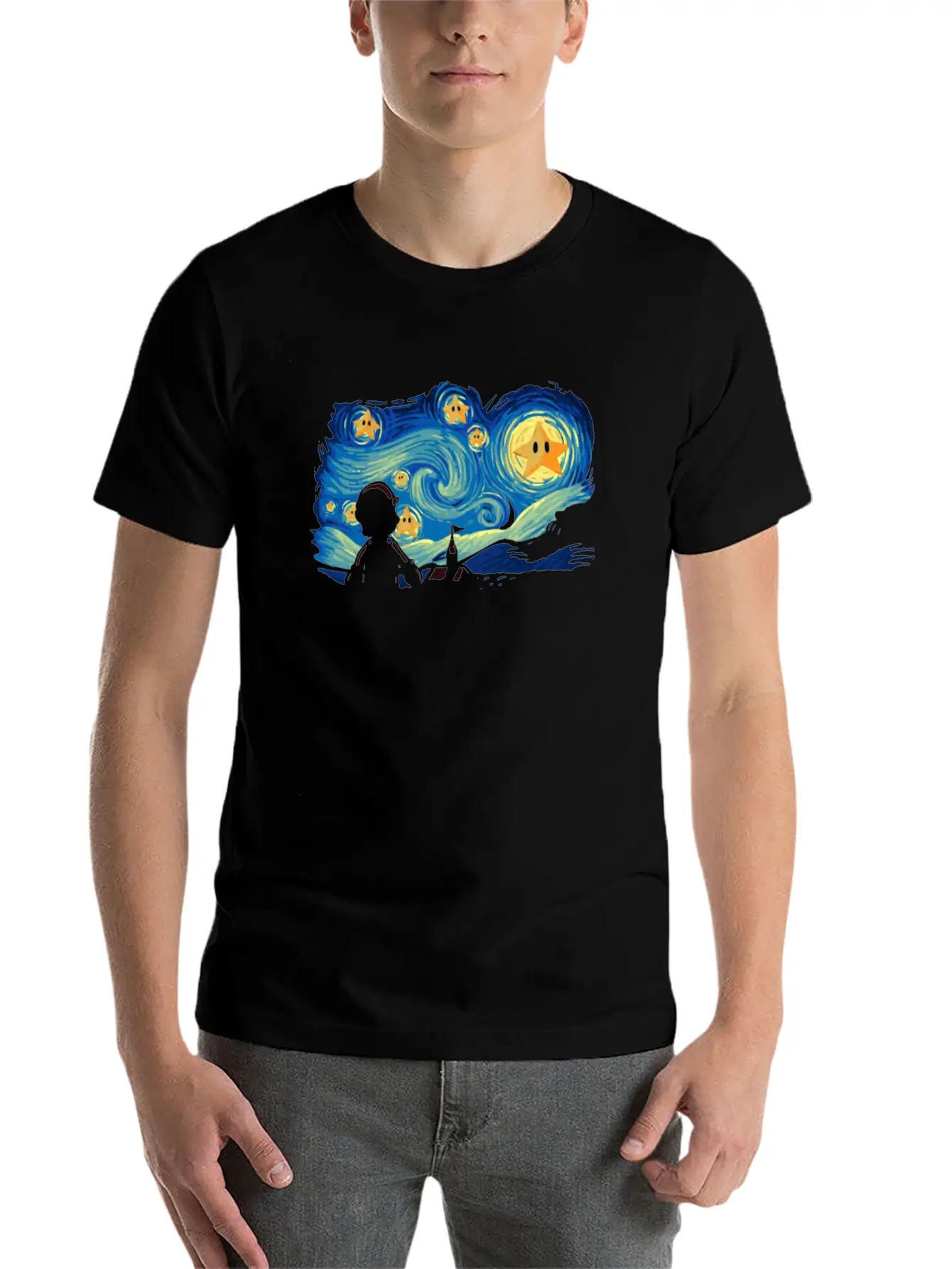 Super Starry Night Modern Fit Casual T-Shirt – Clean And Versatile Design
