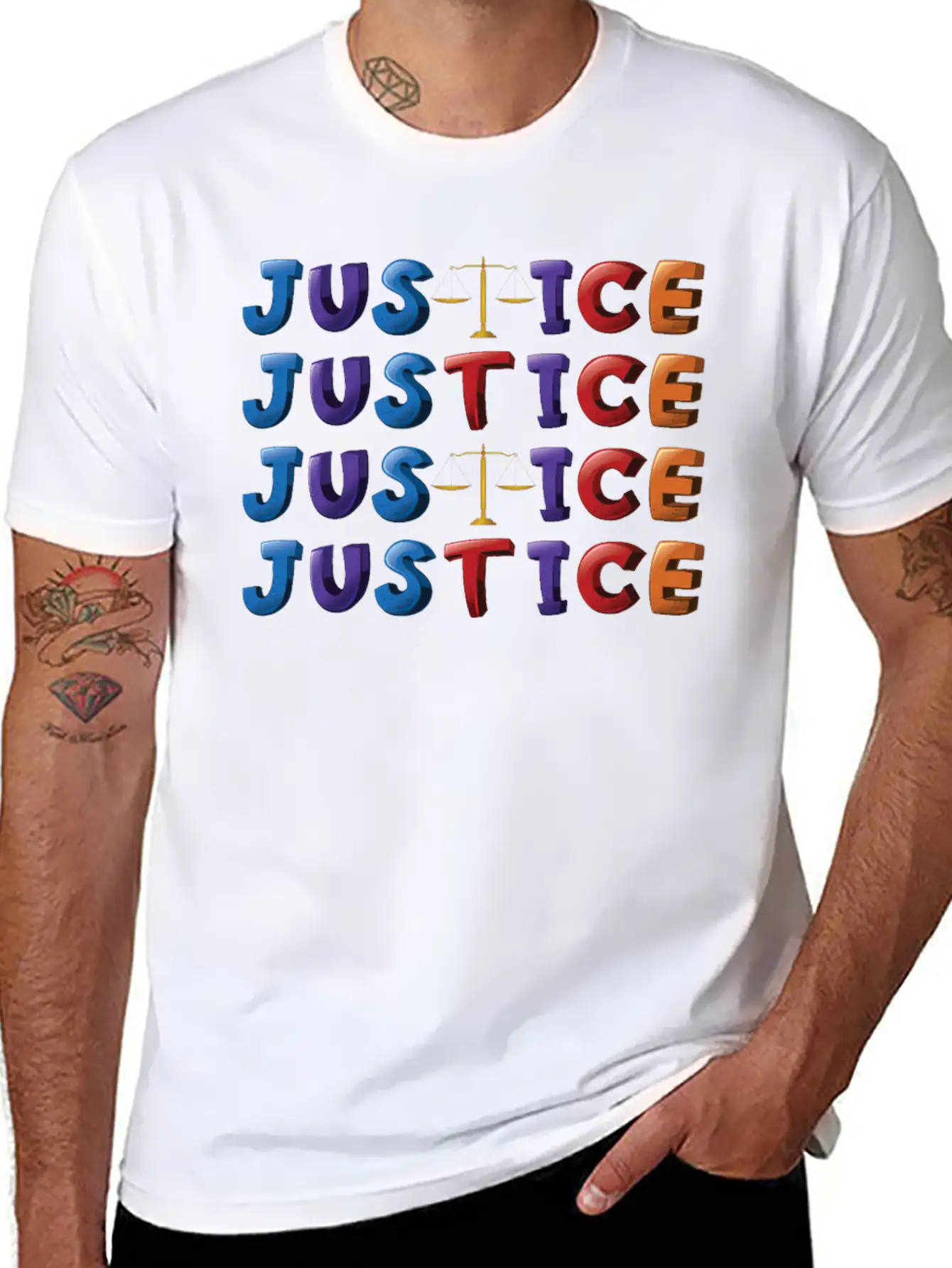 Support - Justice - Awareness - Equality - Classic Fit Graphic Tee For Daily Comfort – Unisex Cotton Shirt