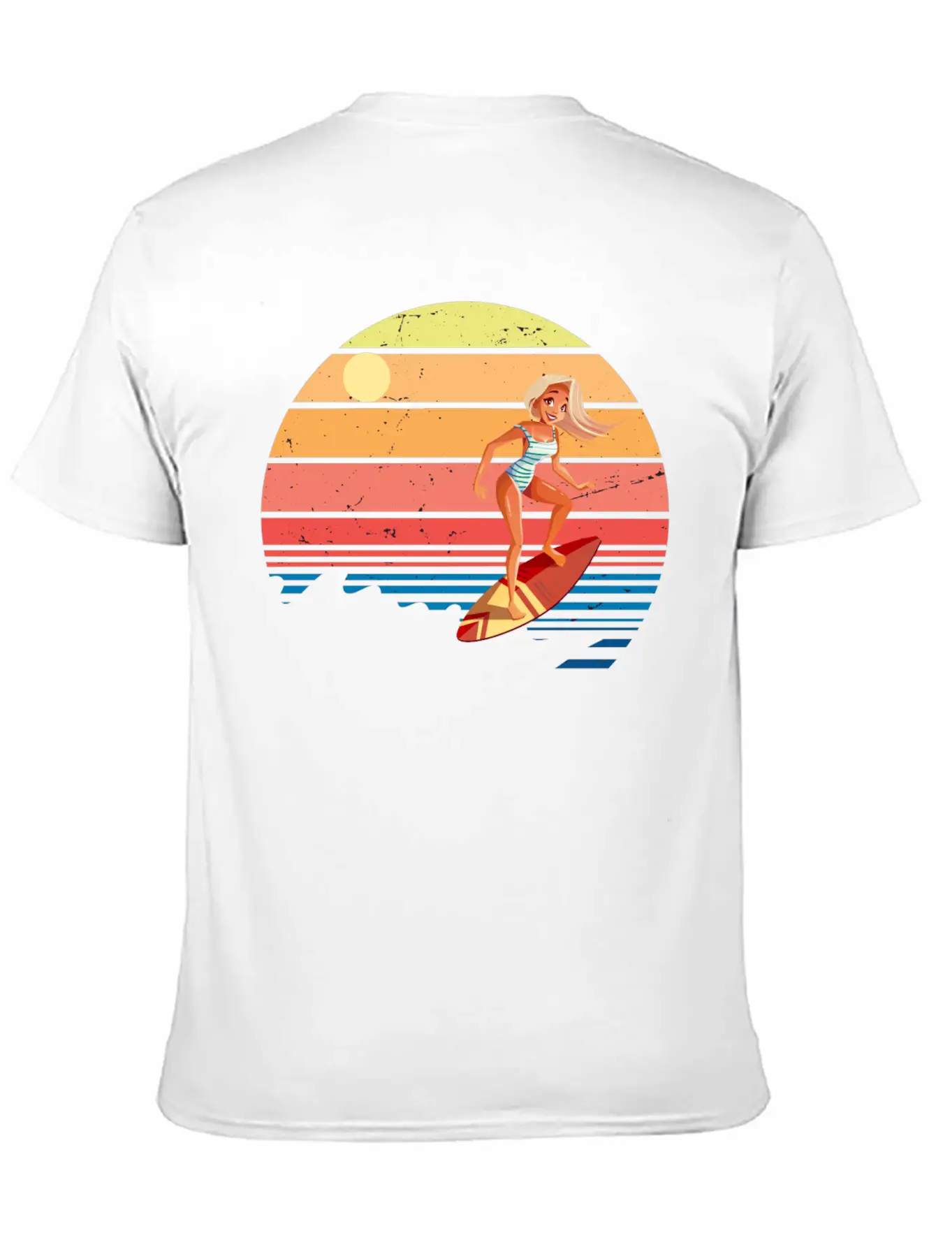 Surfer Vintage Wave Retro Surfing Surf Beach Modern Fit Casual T-Shirt – Clean And Versatile Design