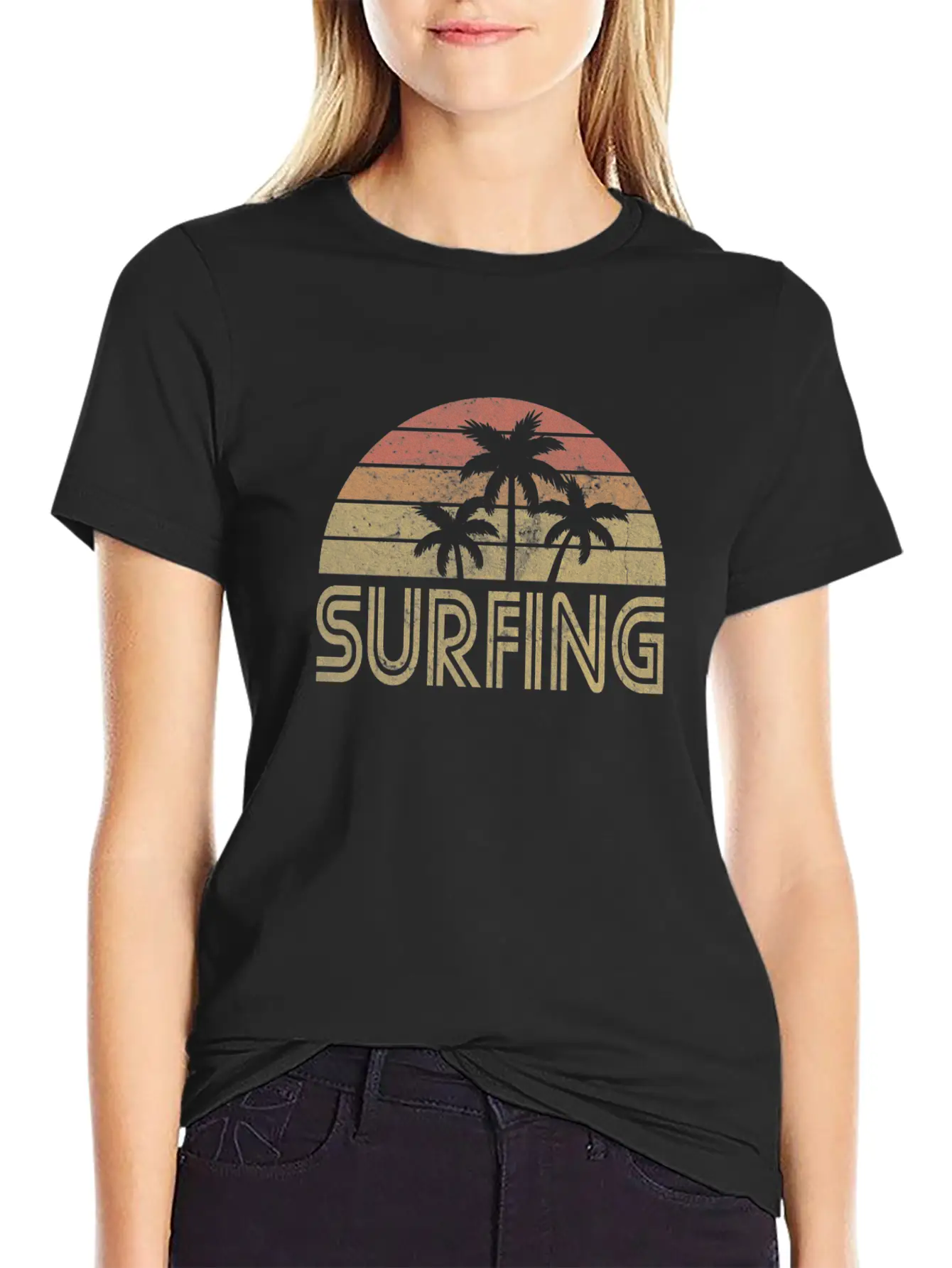 Surfing Surfing Sunset Surfing Waves Modern Fit Casual T-Shirt – Clean And Versatile Design