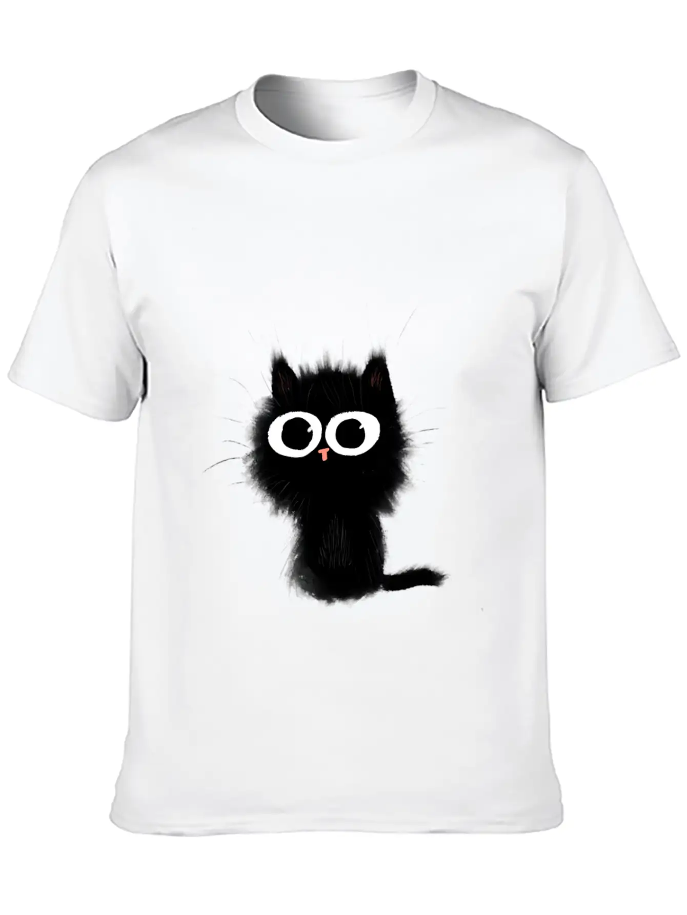 Surprised Black Cat Essential Cotton Tee For Daily Outfits – Unisex Style