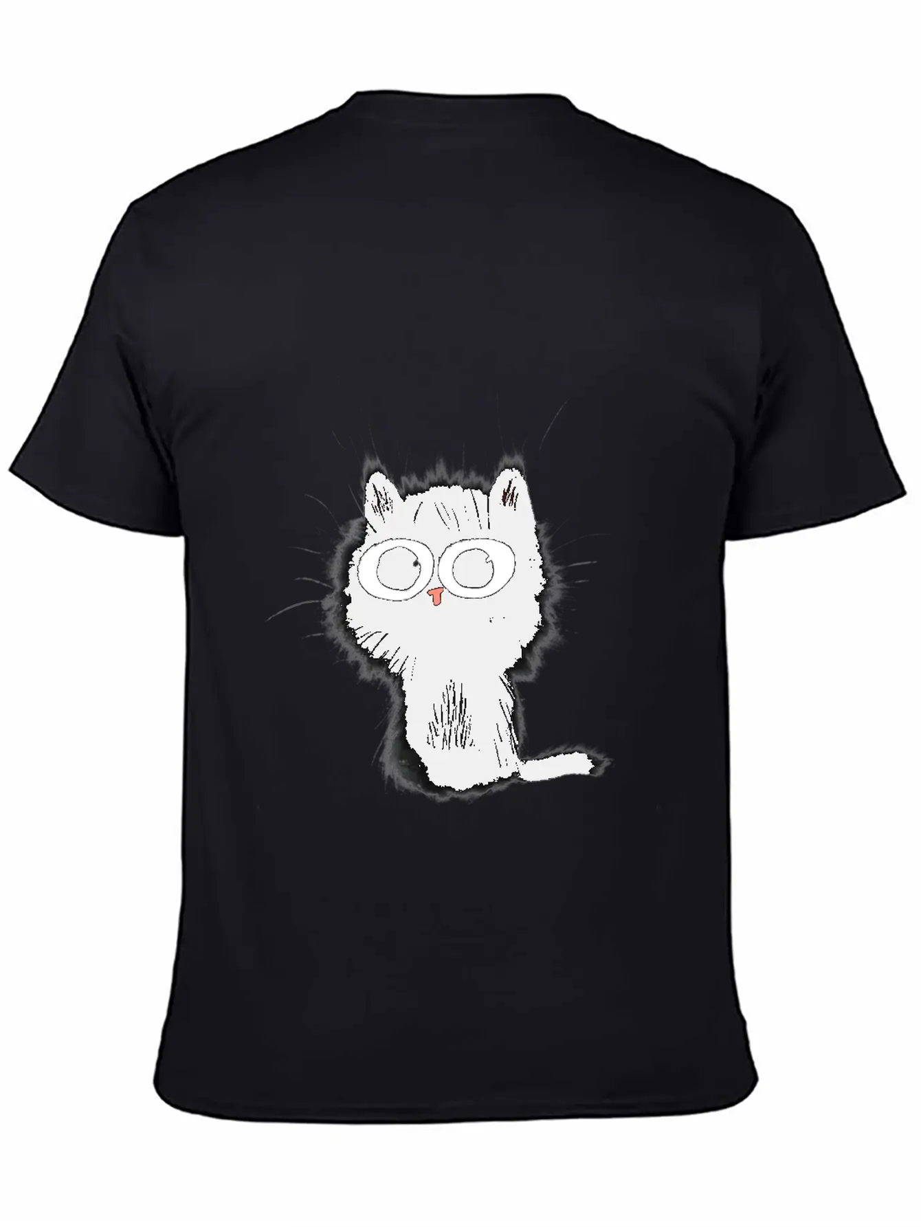 Surprised Black Cat Essential Cotton Tee For Daily Outfits – Unisex Style