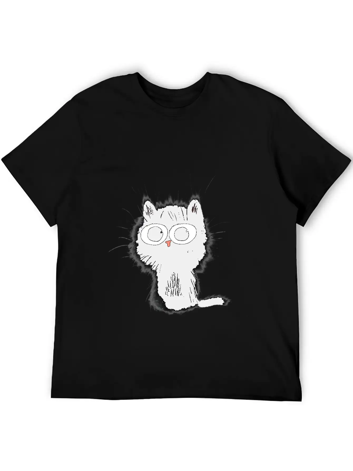 Surprised Black Cat Essential Cotton Tee For Daily Outfits – Unisex Style